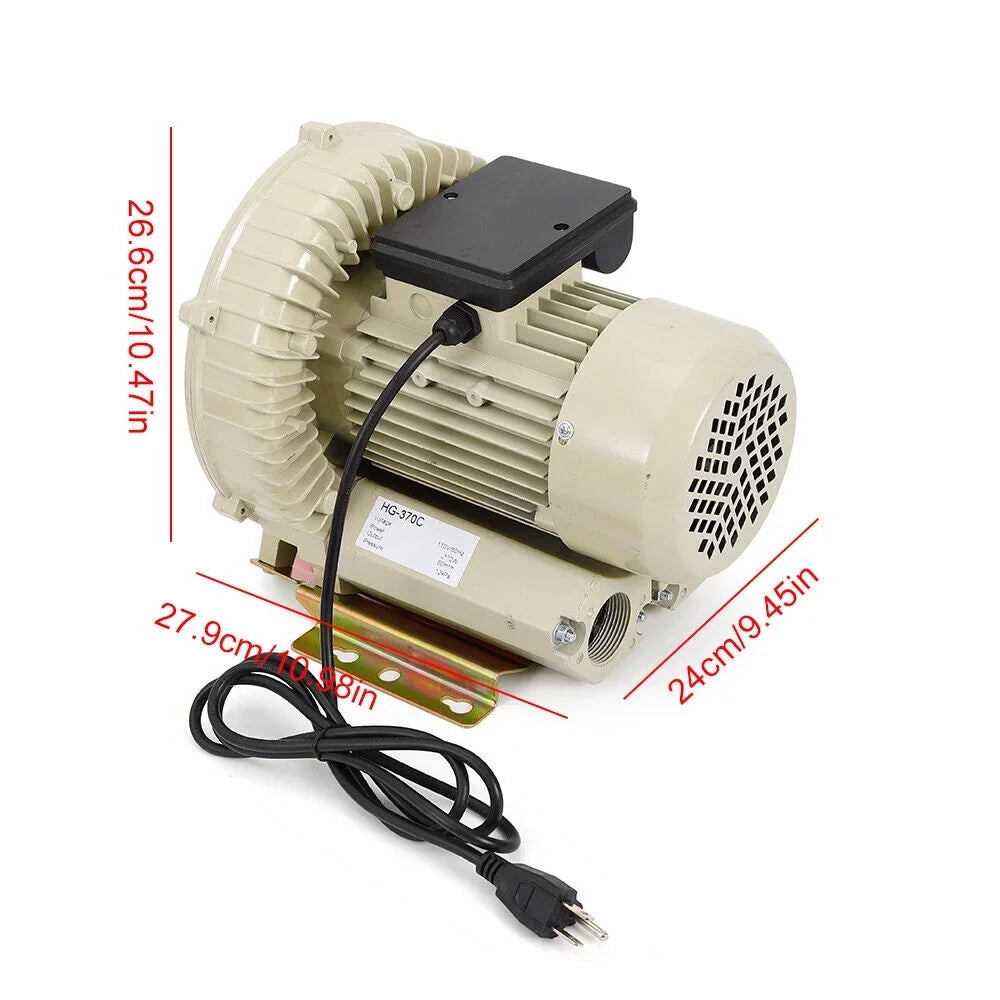 Pressure Air 110V Aquarium Air Hydroponics Fish Miumaeov Aquaculture Blower High Blower 370W Pond Industrial Pump