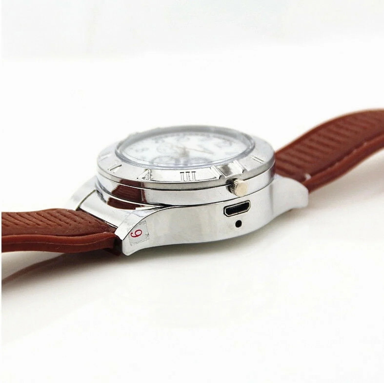 Outdoor Rechargeable Rubber Lighter USB Watch Strap Men's Windproof USB Gift Flameless Watch