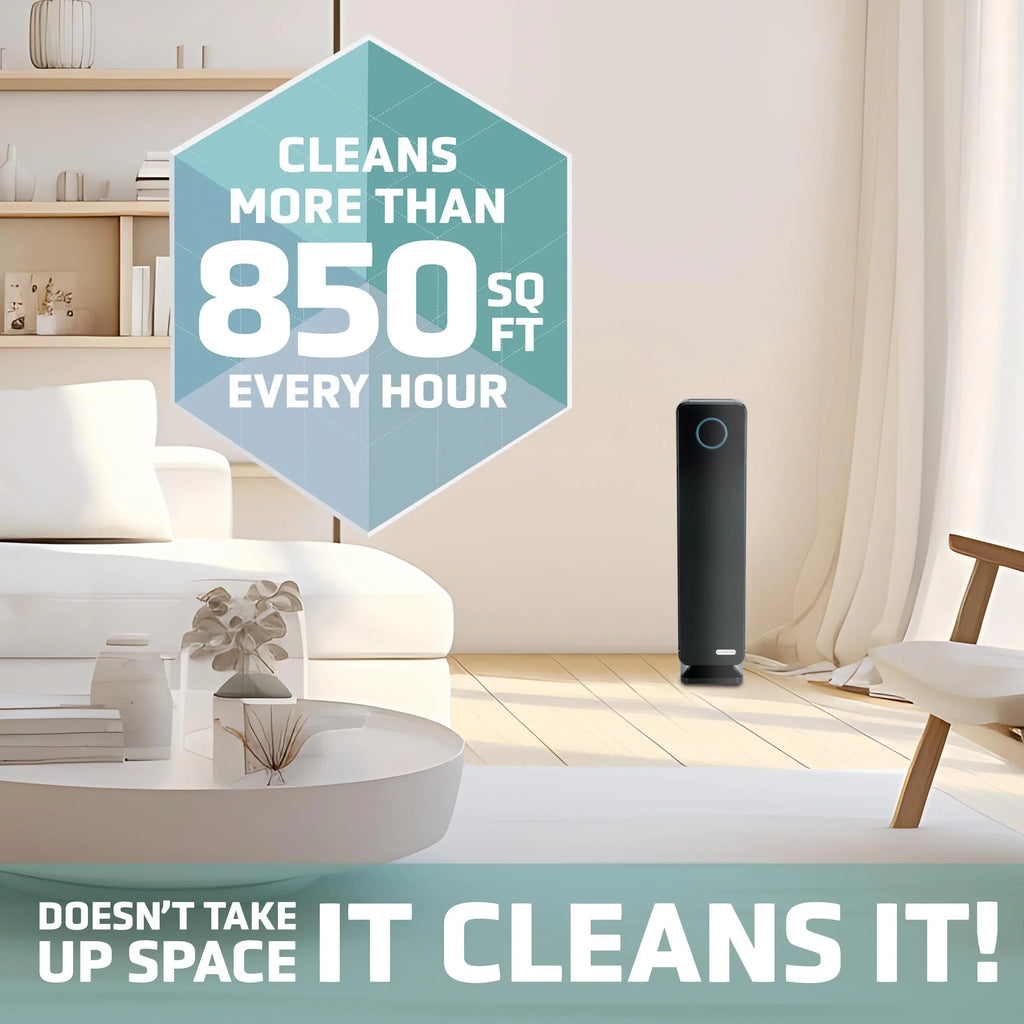 Reduce Home, Large Purifier Filter, H13 Dust, Black, Helps Removes GermGuardian AC5350B Allergens, Inch, Smoke, Mold, HEPA Air Germs, Odors, Rooms, UV-C Pollen, for Light 28