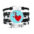 Knitting Love Accessory Heart Poker Rope Twisted Love Bracelet Jupiter 3 Wristband Leather