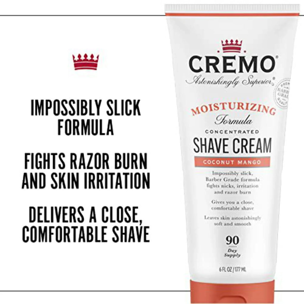 Moisturizing Burn, Women Ultra-Slick Shaving (Pack Astonishingly Cream, Fights for Shave Oz Superior Razor Cuts 2) Mango Cream 6 Cremo and Fl Coconut of Nicks,