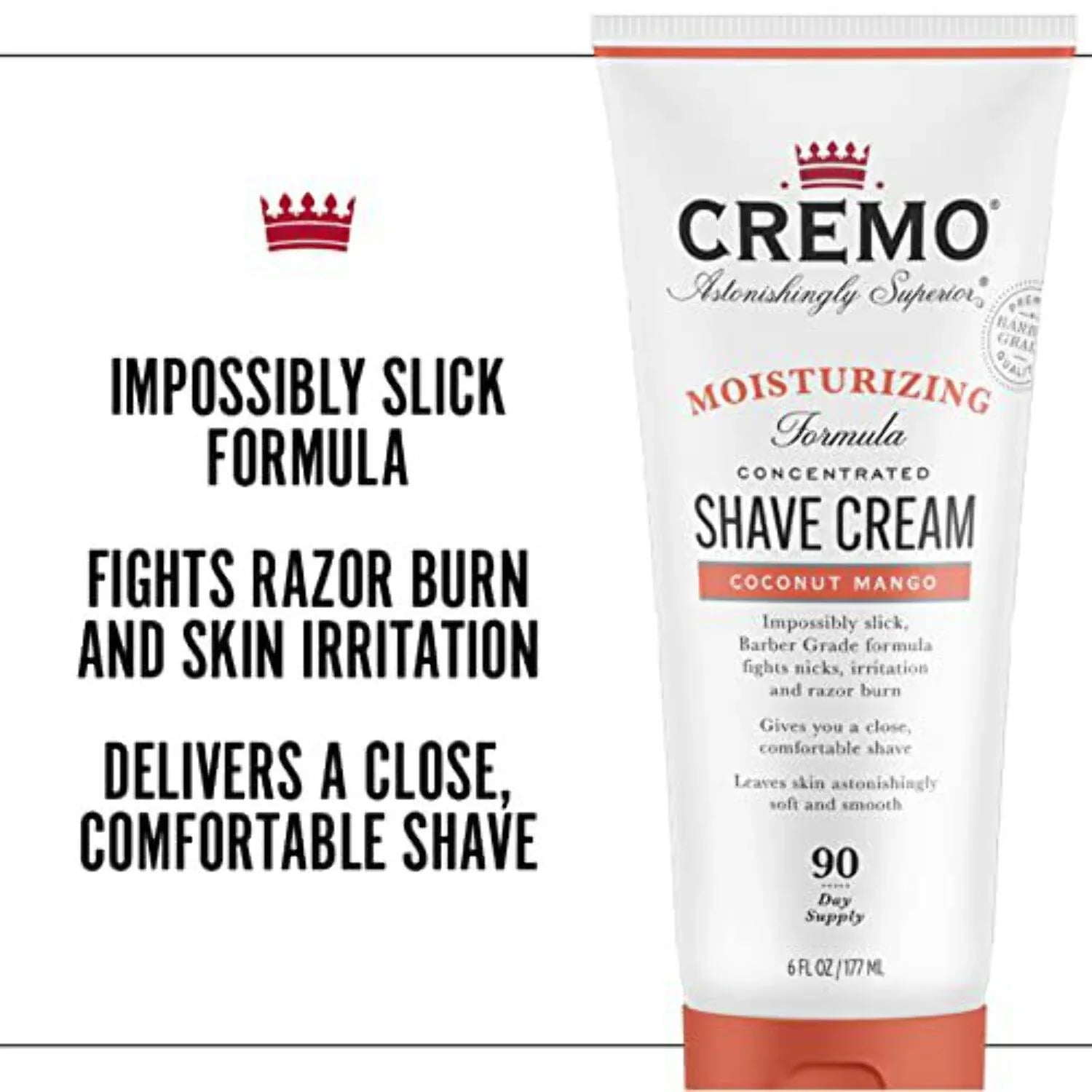 Moisturizing Burn, Women Ultra-Slick Shaving (Pack Astonishingly Cream, Fights for Shave Oz Superior Razor Cuts 2) Mango Cream 6 Cremo and Fl Coconut of Nicks,