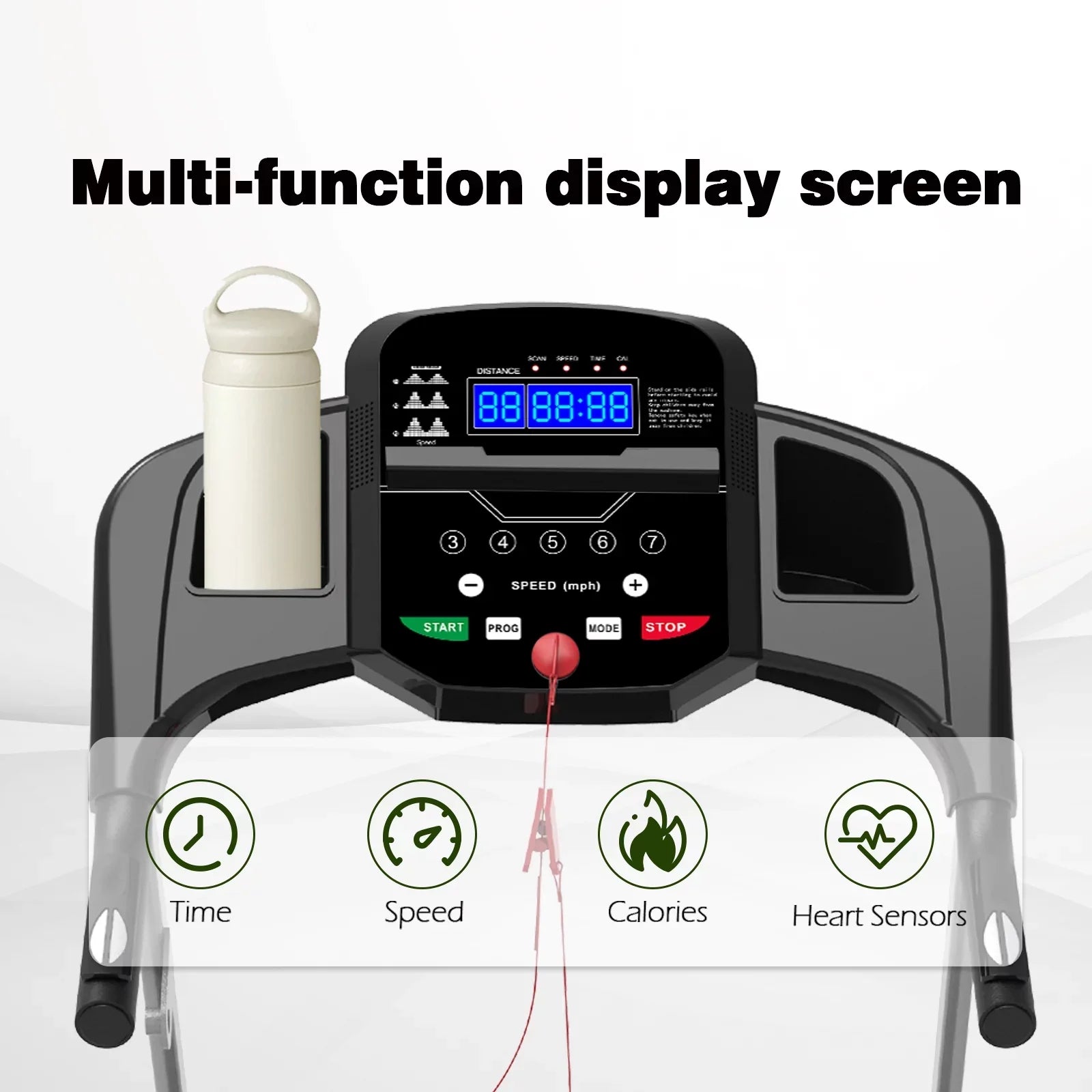 Folding Black Running Machine, Treadmill 1.5HP Electric Inolait