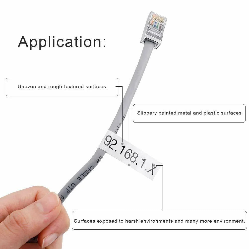 D400 TZe in TZ-FX231 12mm 10PK White Compatible Flexible D600 use Brother Tape Maker ID TZe-FX231 GREENCYCLE on H100 TZ-231 Label 8m PT-D210 Black Cable for Label TZ Wire P-touch H110 TZe-231