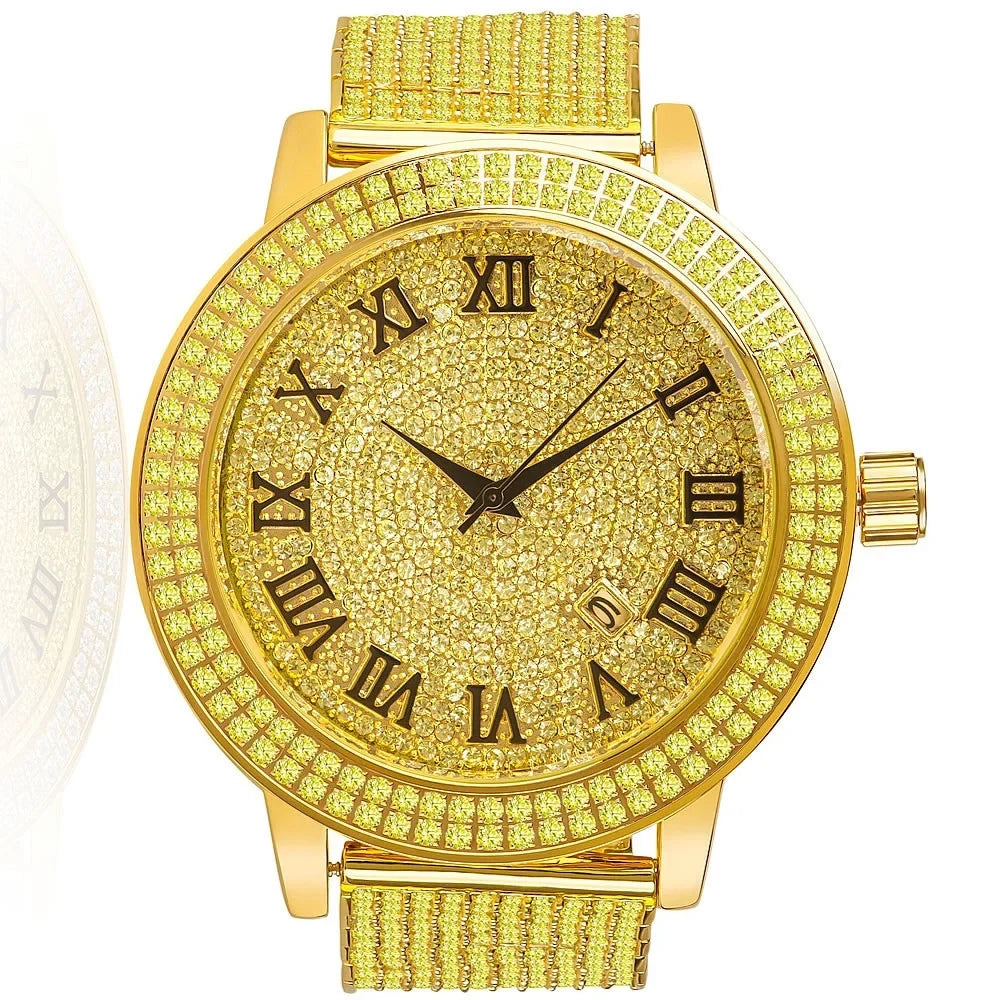 Jojo Row Gold Rodeo W/Date Band Custom Khronos Joe Row Roman Jojino Canary Watch Bezel Tone 10 Dial 2