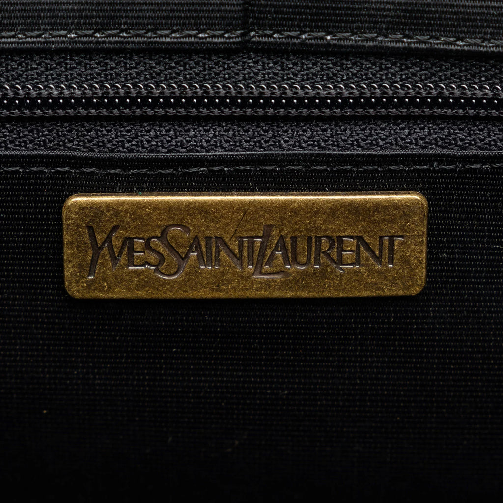 Authenticated Black Handbag Leather Yves Top HandleBag Saint (Good) Laurent Unisex Pre-Owned Calf