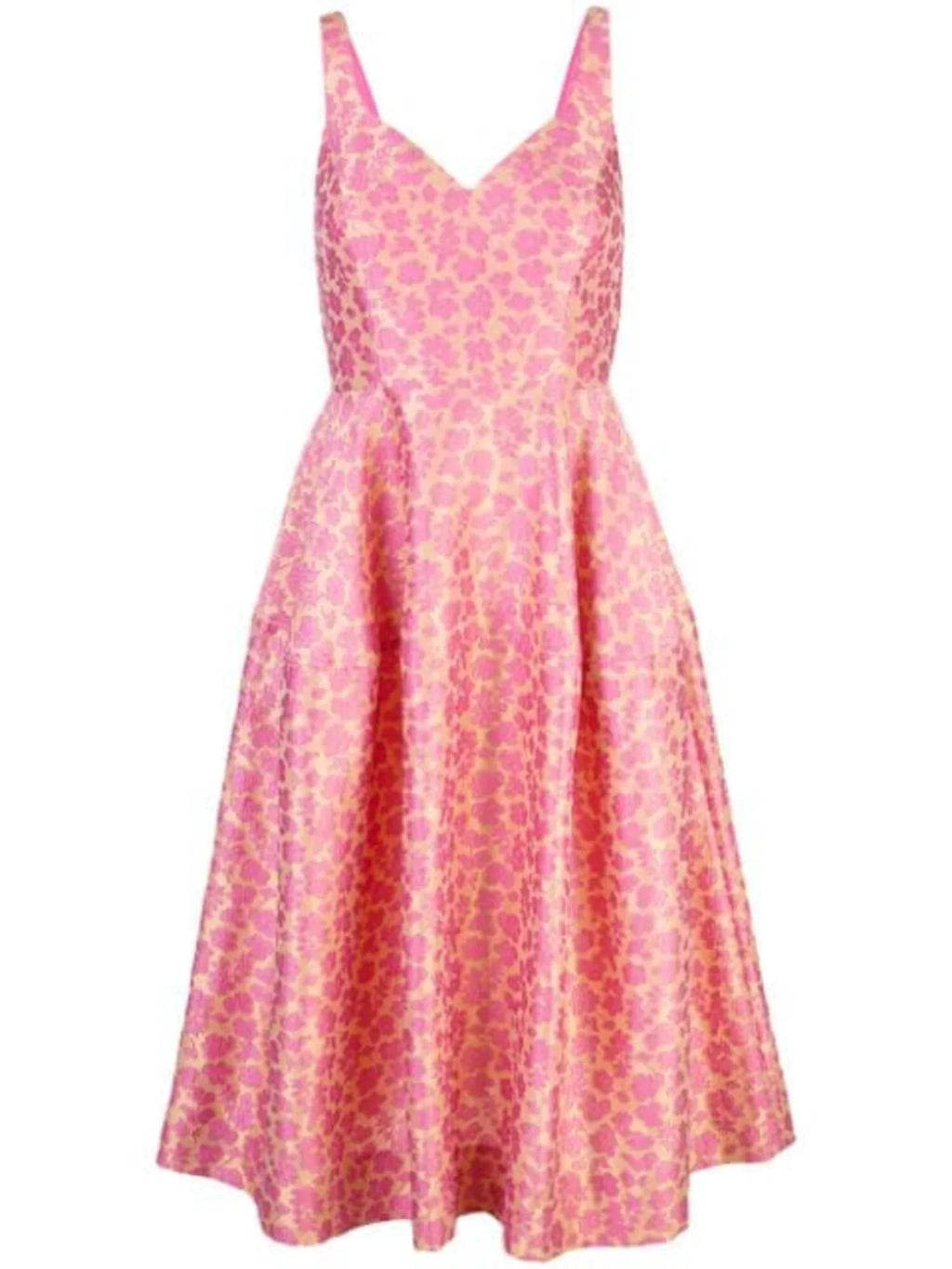 Flare Sleeveless Short Light Floral Womens Fit Pink Party 0 JILL STUART Dress + V Neck Zippered