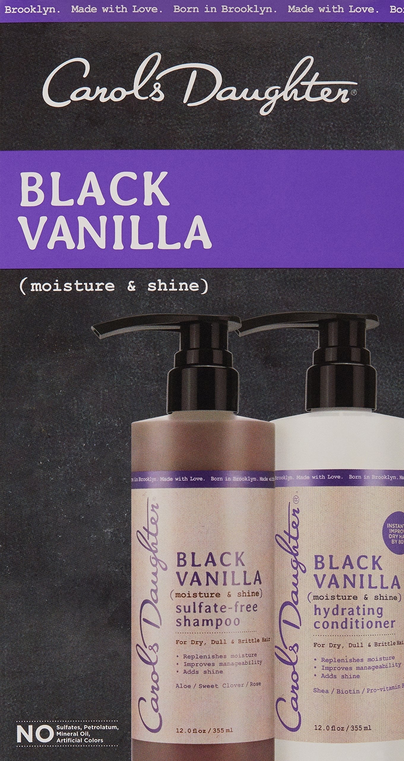 Hair Free Shampoo Vanilla & Shampoo Hair Dull Daughter Sulfate Conditioner Black and Conditioner Hair, May Shine Moisture Dry and (Packaging Hydrating Carol?s Set and Vary) For
