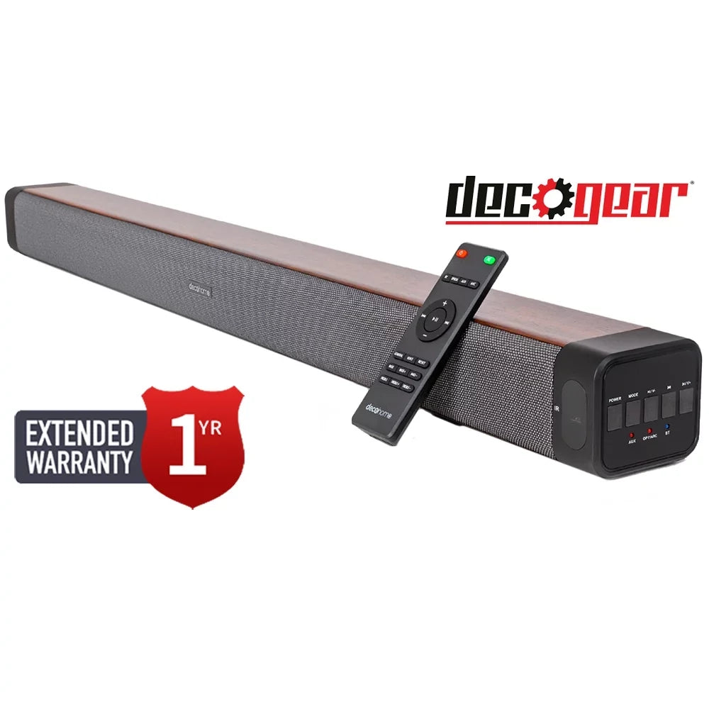 Deco SB200WOD Year Soundbar 60W 1 and Warranty Drivers 2.5" Extended Gear Dual 2.0 with Built-in Channel Four with Bundle Subwoofers