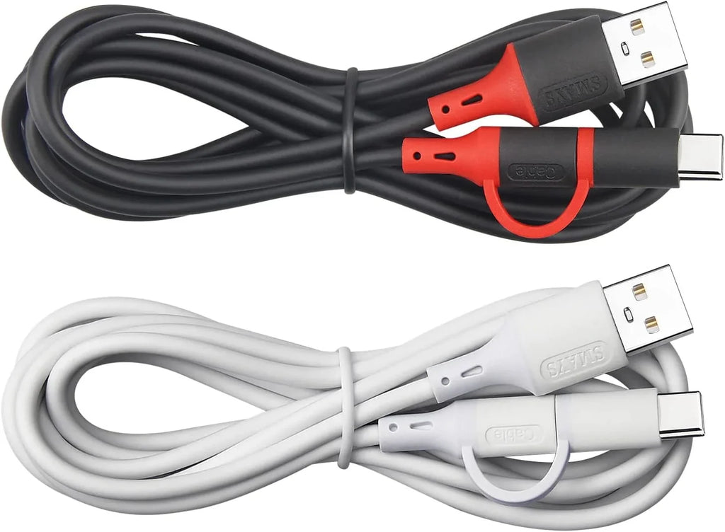 Charger for USB Smays 6ft - Cord Support Replacement and Micro Alexa Transfer (2-Pack) Power Data Cable