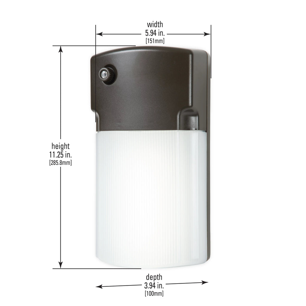 HALO Outdoor Sensor to Dusk with Integrated Bronze Outdoor LED Light Wall Photocell Dawn Pack