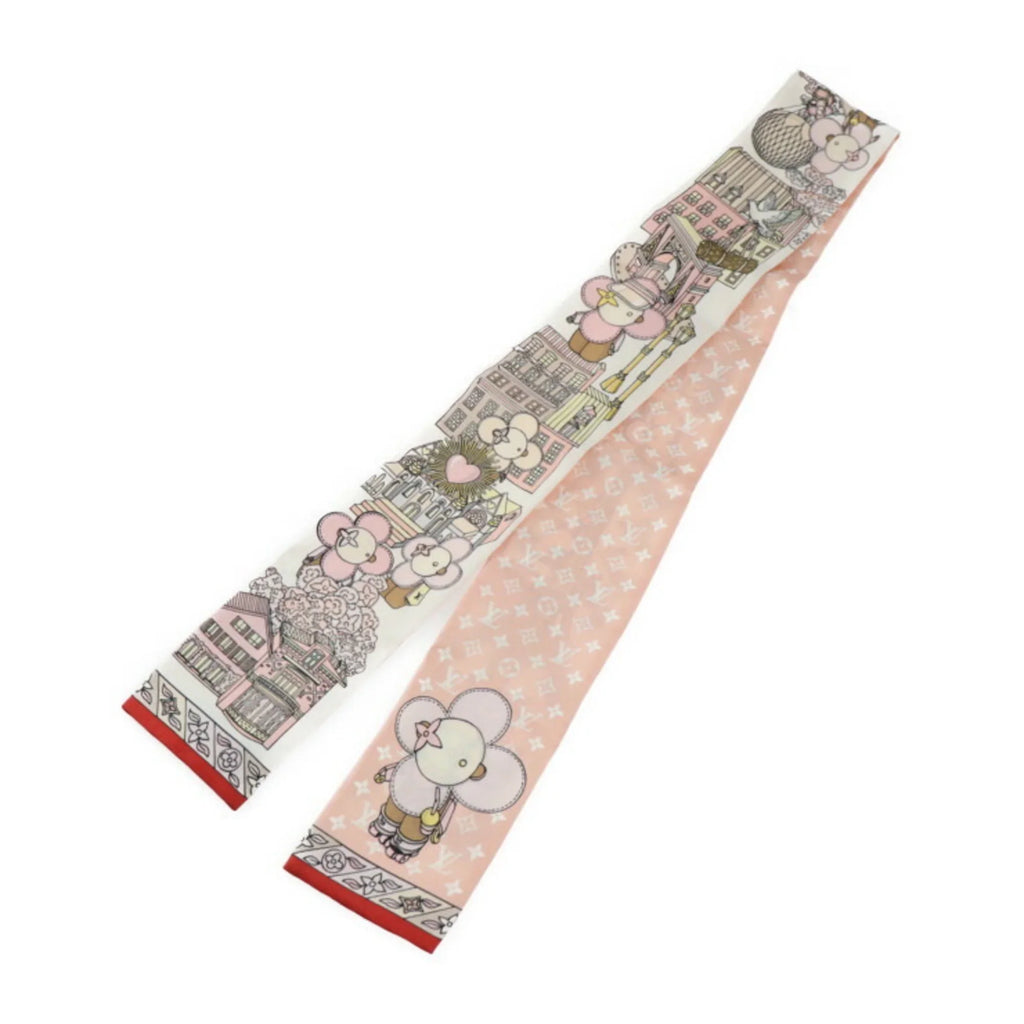 Silk Pre-Owned M77780 Multicolor Ribbon Bandeau Scarf Monogram Vivienne Seek VUITTON and Hide Vuitton New) Rose LOUIS (Like