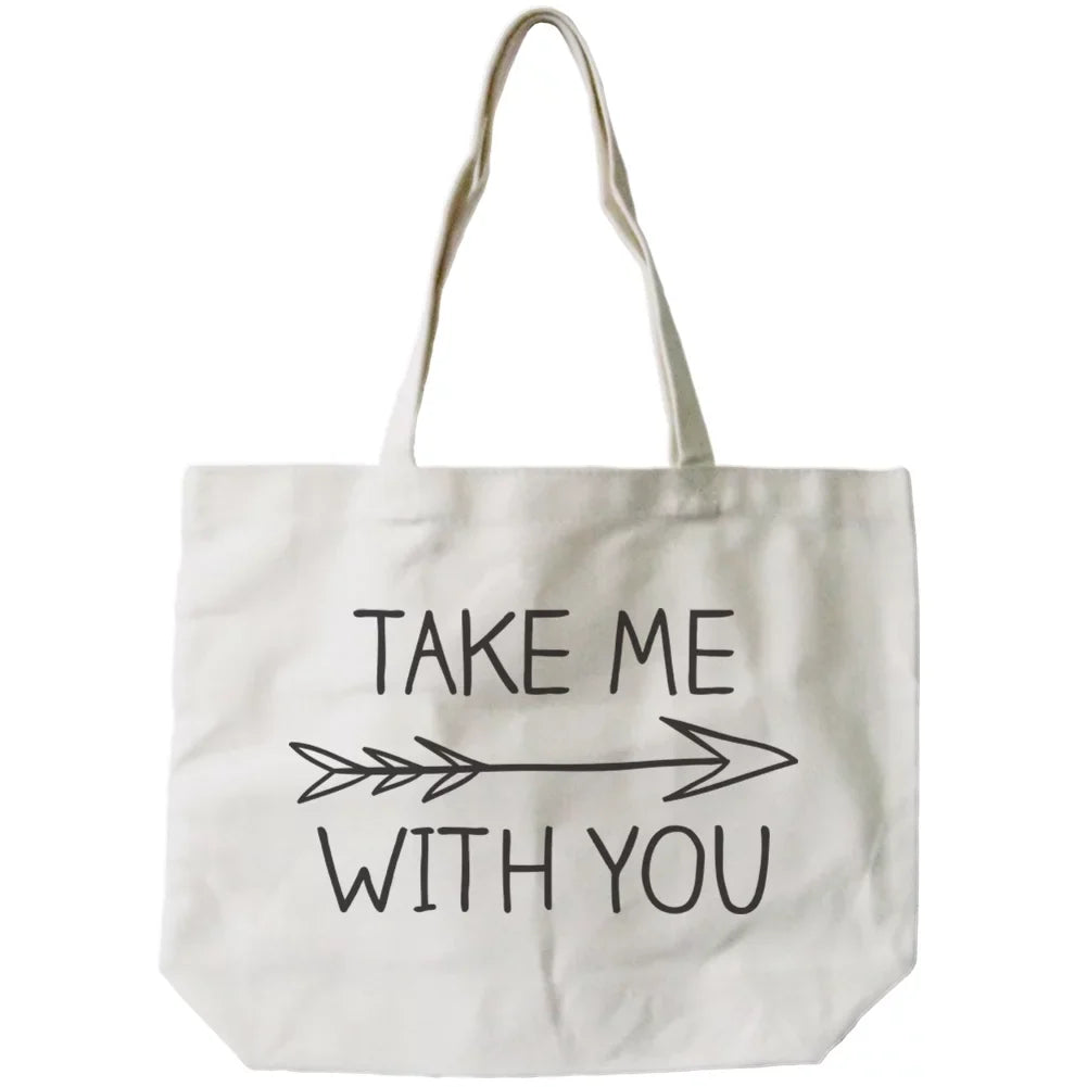 Me Tote Take Women's - Bag You with Sign Natural Arrow Canvas -18x14inches