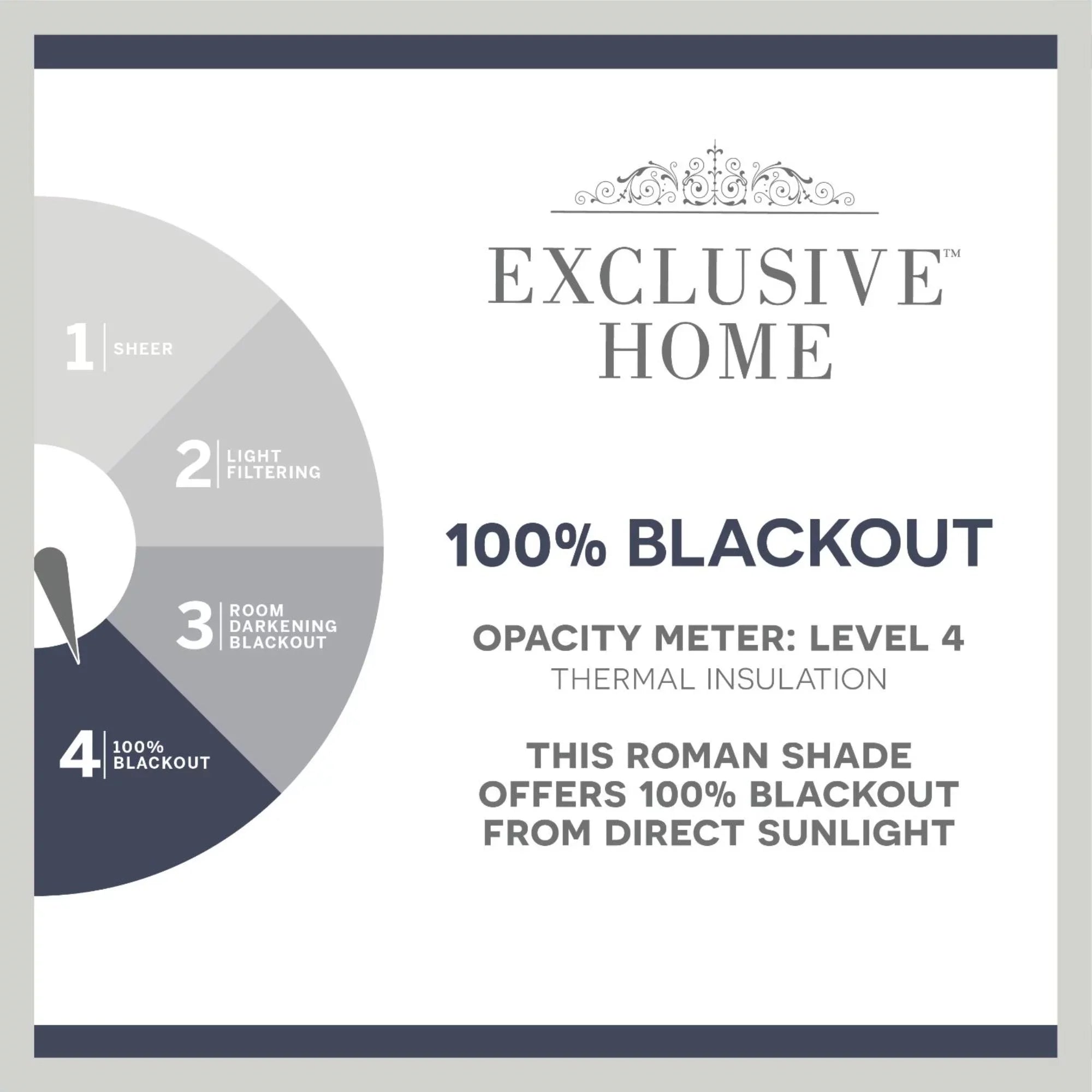 Grey 34"x64", Blackout Ricardo Shade, Exclusive Home Total Roman