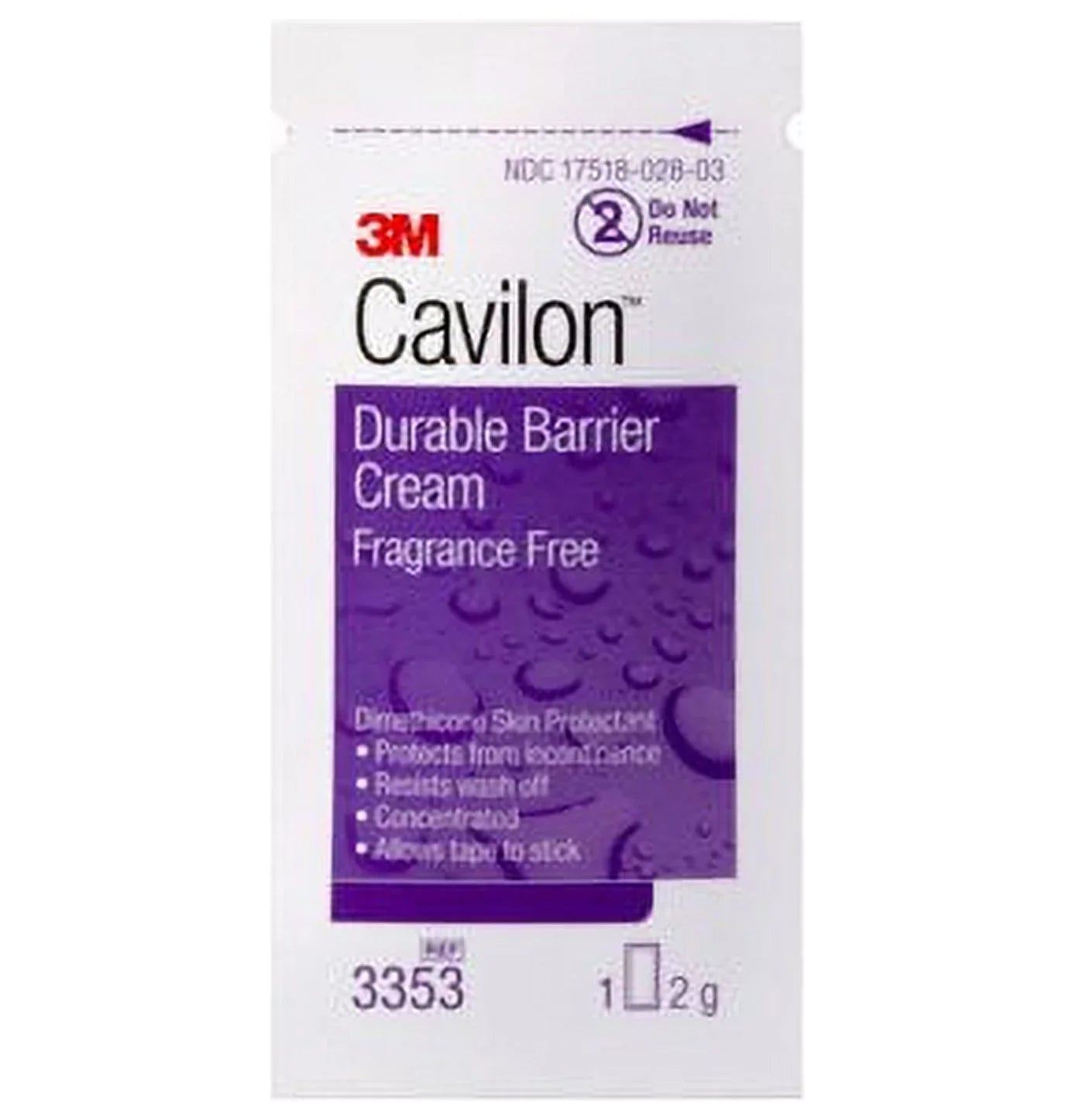 Individual 3353 Skin Protectant 2 - Unscented Cream CASE Gram OF 240 Cavilon CHG Packet Compatible,