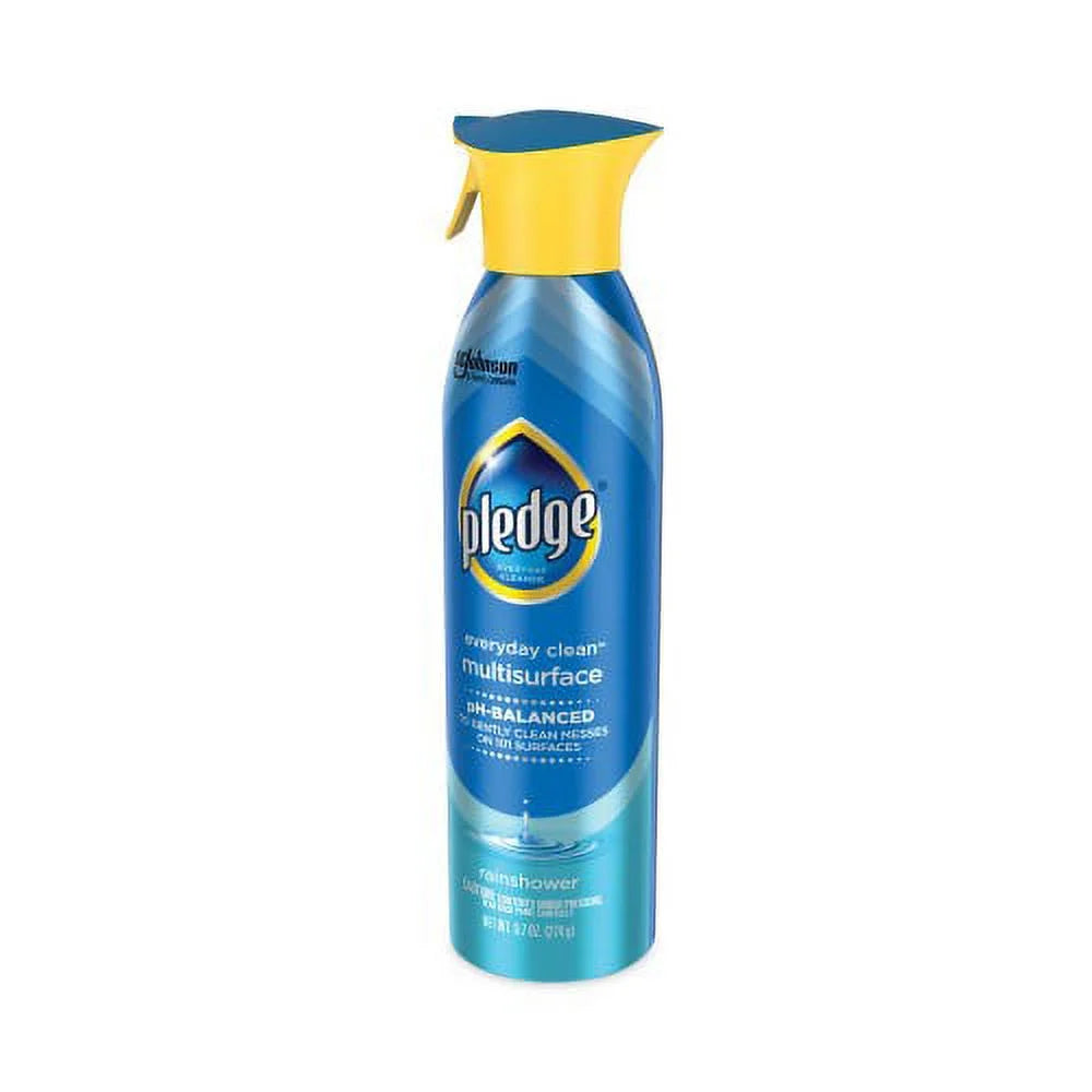 9.7 Pledge Aerosol Spray, 6/Carton Multi-Surface oz Everyday, Rainshower,