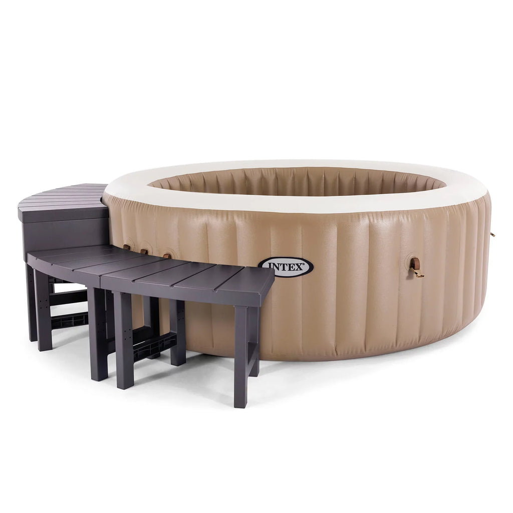 Accessory Inflatable w/ Spa Hot Plus Intex Tub Benches Jet PureSpa Greywood