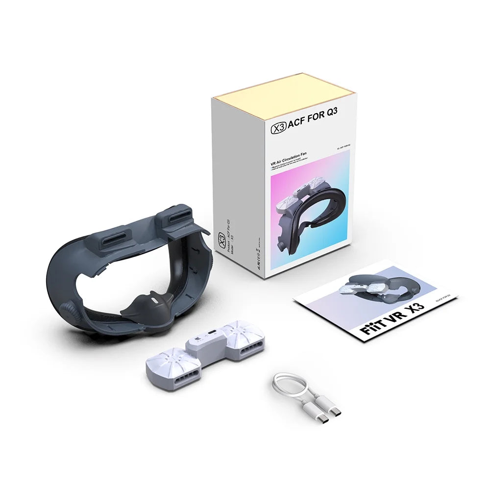 Heat Replacement Dissipation Face Mask Cool Magnetic 3 Quest Dual Air/Outward Eliminates Cooling VR Fan for Air Circulation Inward Fogging Fans Glasses