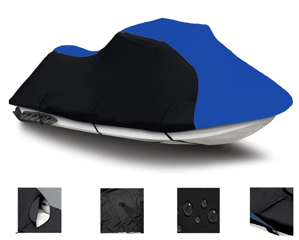 Seater Compatible 2 Cover DENIER Cover 1996 2001 Jet for 2003 Kawasaki Covers 1100 / Ski PWC 2002 2000 1997 ZXi 1999 600 1998 HEAVY-DUTY, BLUE BLACK