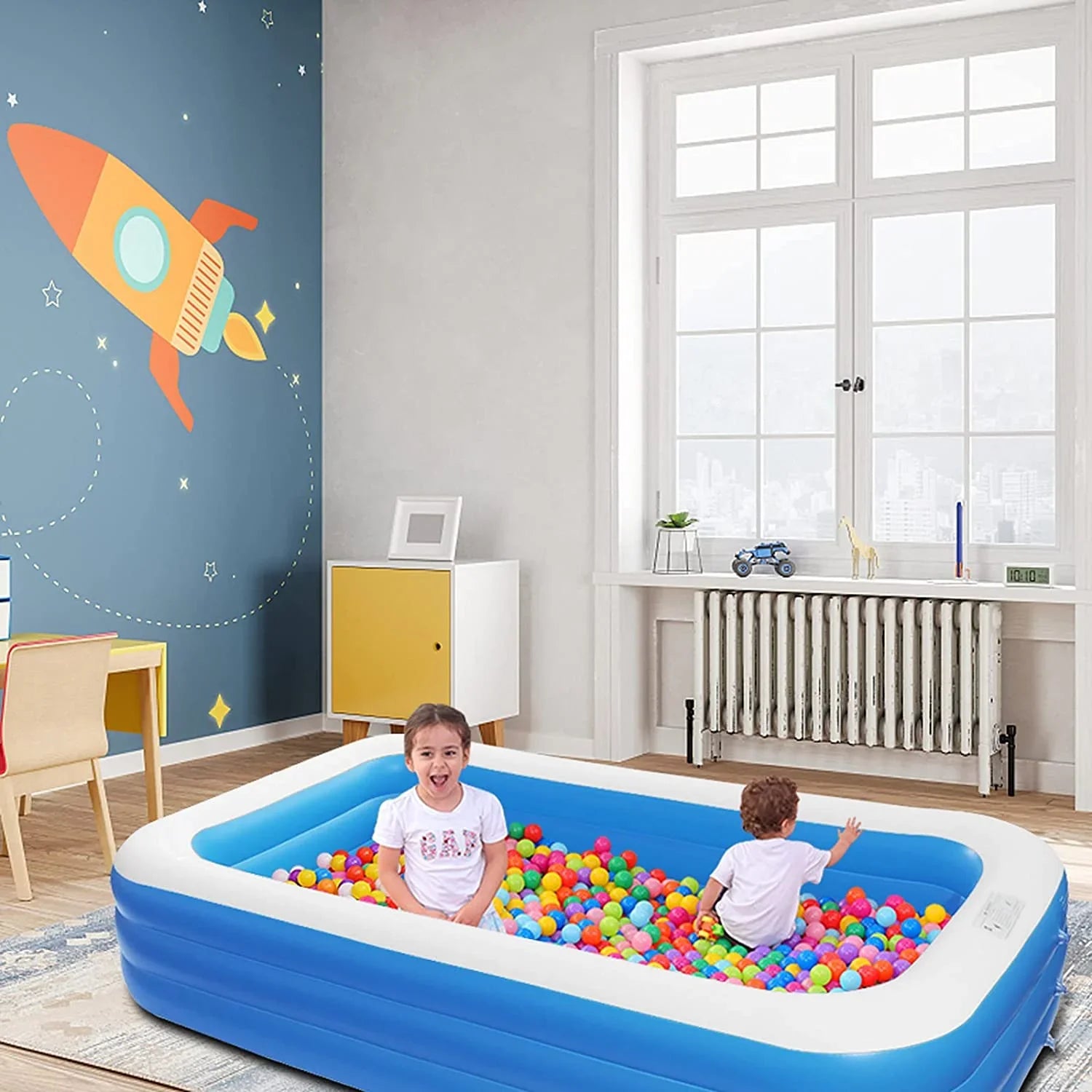 Blue Inflatable Moselota Swimming Wall - x 72" Pool 22" 120" x 0.4mm Thickness