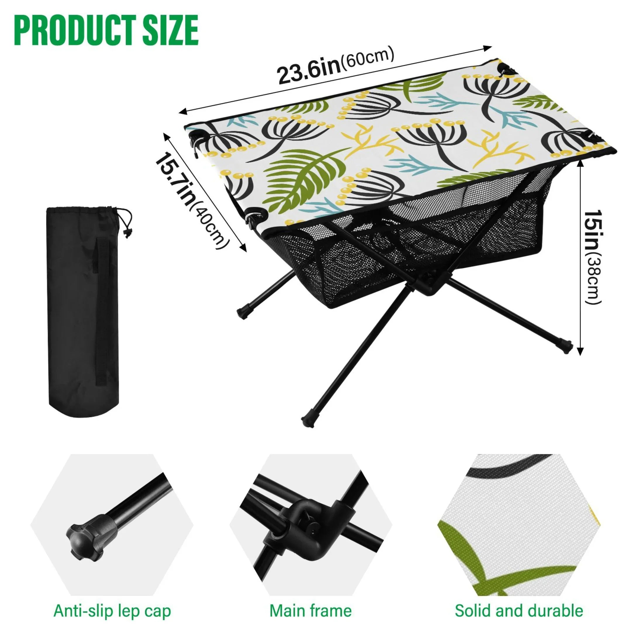 Picnic BBQ Outdoor Fishing Storage Camping Table Bag Beach Leaves Folding Compact Table with Travel Table for Portable