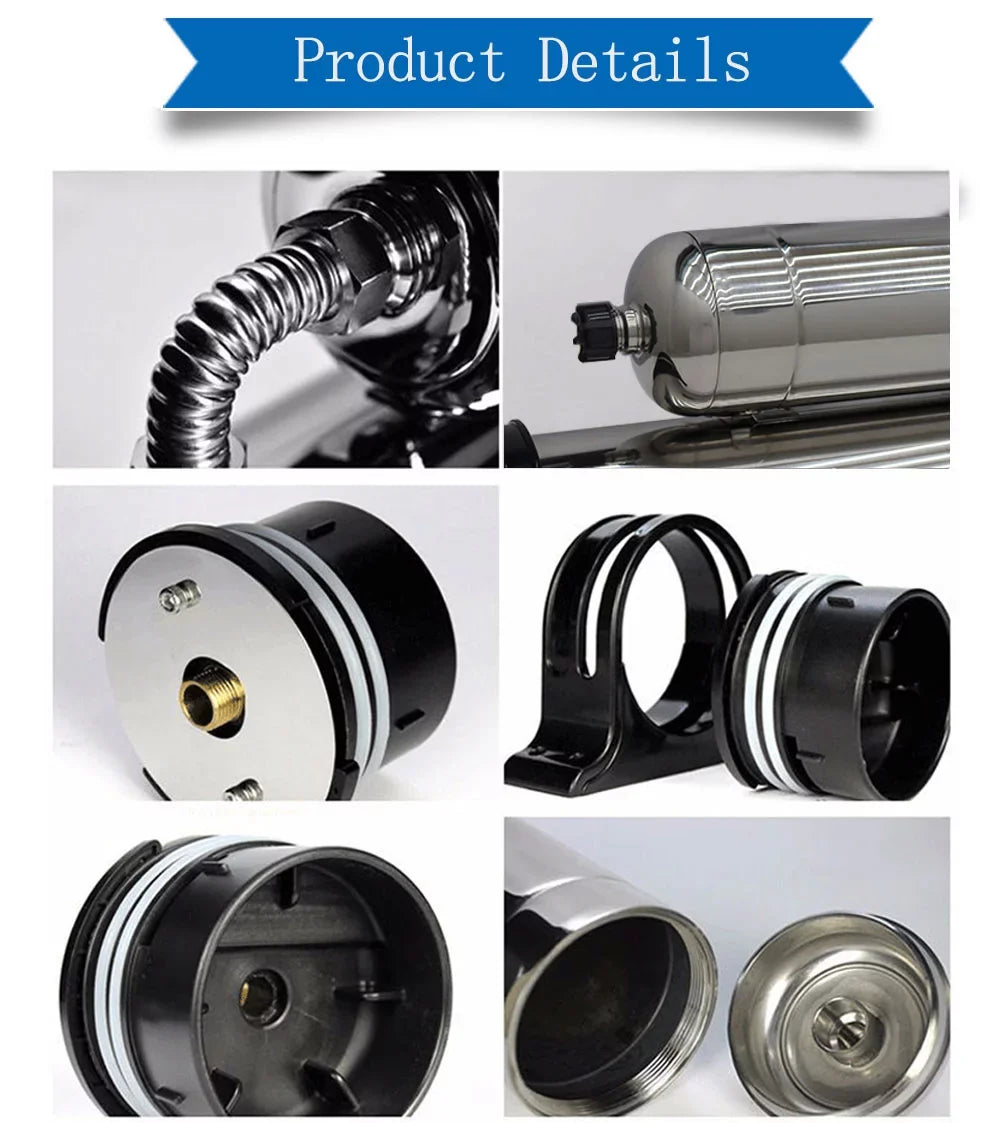 Purification 304 Stainless Steel 0.01um 1000L/H Water Water Filter Housing Vertical Household PreAsion