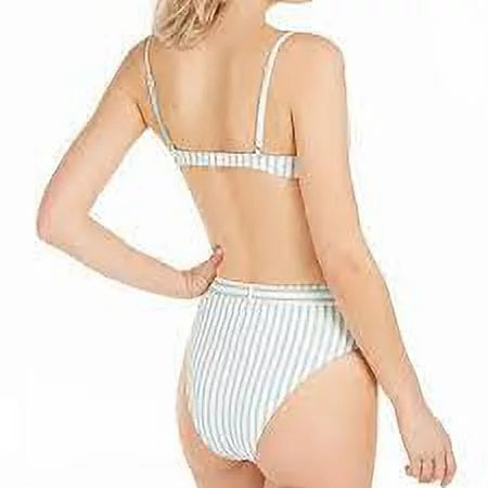 US WeWoreWhat Lydia X-Large JADEITE Swim Top, Striped Bikini Underwire