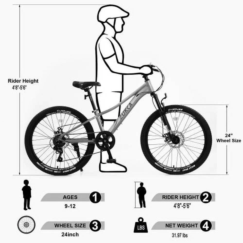 inch for Boys Bike inch Frame,10 Frame and shimano 7-Speed 24 fork,Aluminum bike,Suspension alloy Mountain Girls Mountain
