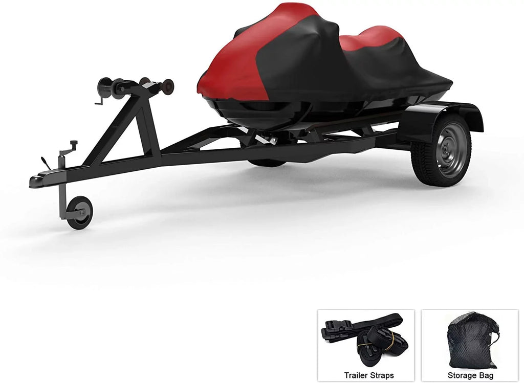 '- Rain, and Color All from Covers - RED/Black - Yamaha Trailer Straps UV 2021 Storage and Protects for Bag More! Weatherproof Weather Jet EXR Trailerable - Ski Sun, Includes Rays,