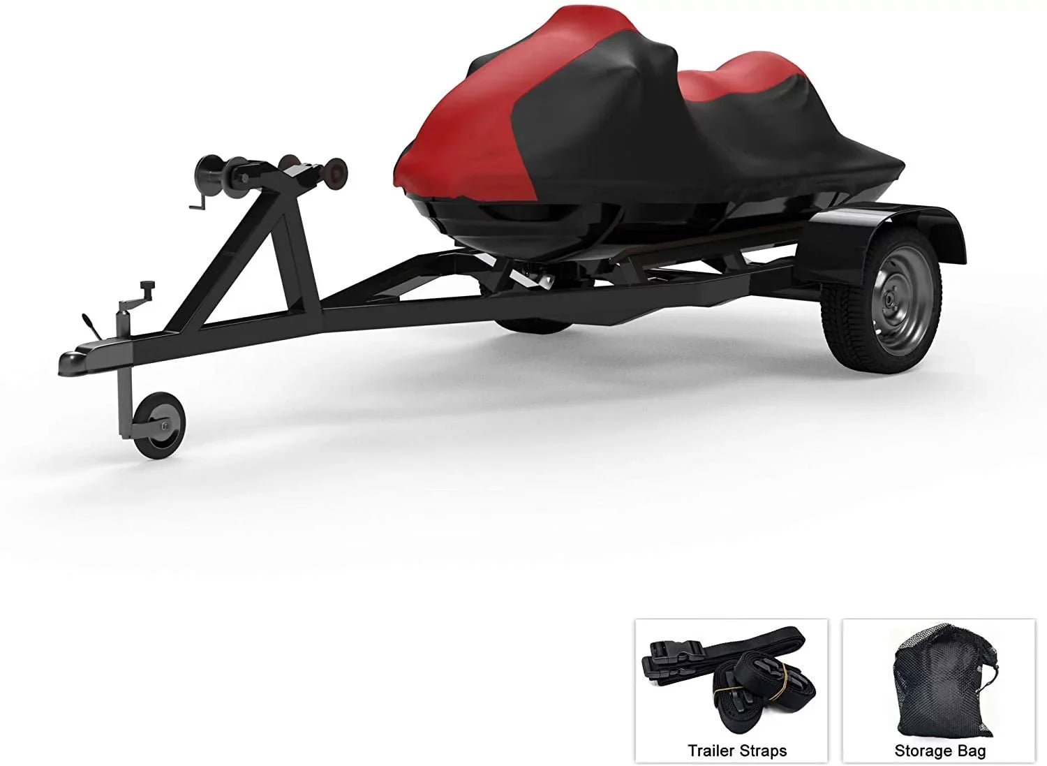 '- Rain, and Color All from Covers - RED/Black - Yamaha Trailer Straps UV 2021 Storage and Protects for Bag More! Weatherproof Weather Jet EXR Trailerable - Ski Sun, Includes Rays,