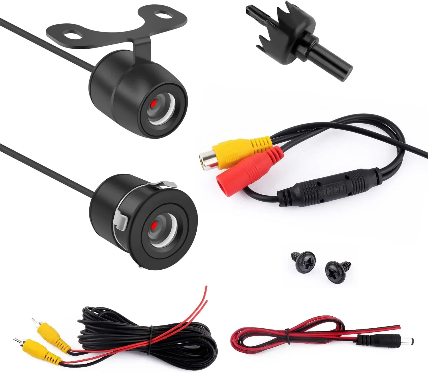 Camera Side - Front View with [HD Design Car - Dual Reverse Purpose Angle] Backup Vision] Rear [170°Wide Night Camera