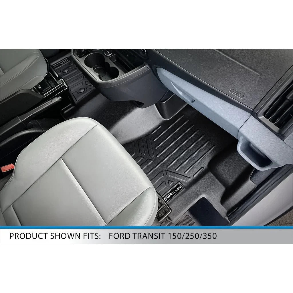 Row 2015-2019 150/250/350 (No 1st Transit Compatible Black Liner With Full Transit Coverage 1 Connect) SMARTLINER Mats Floor Ford Piece