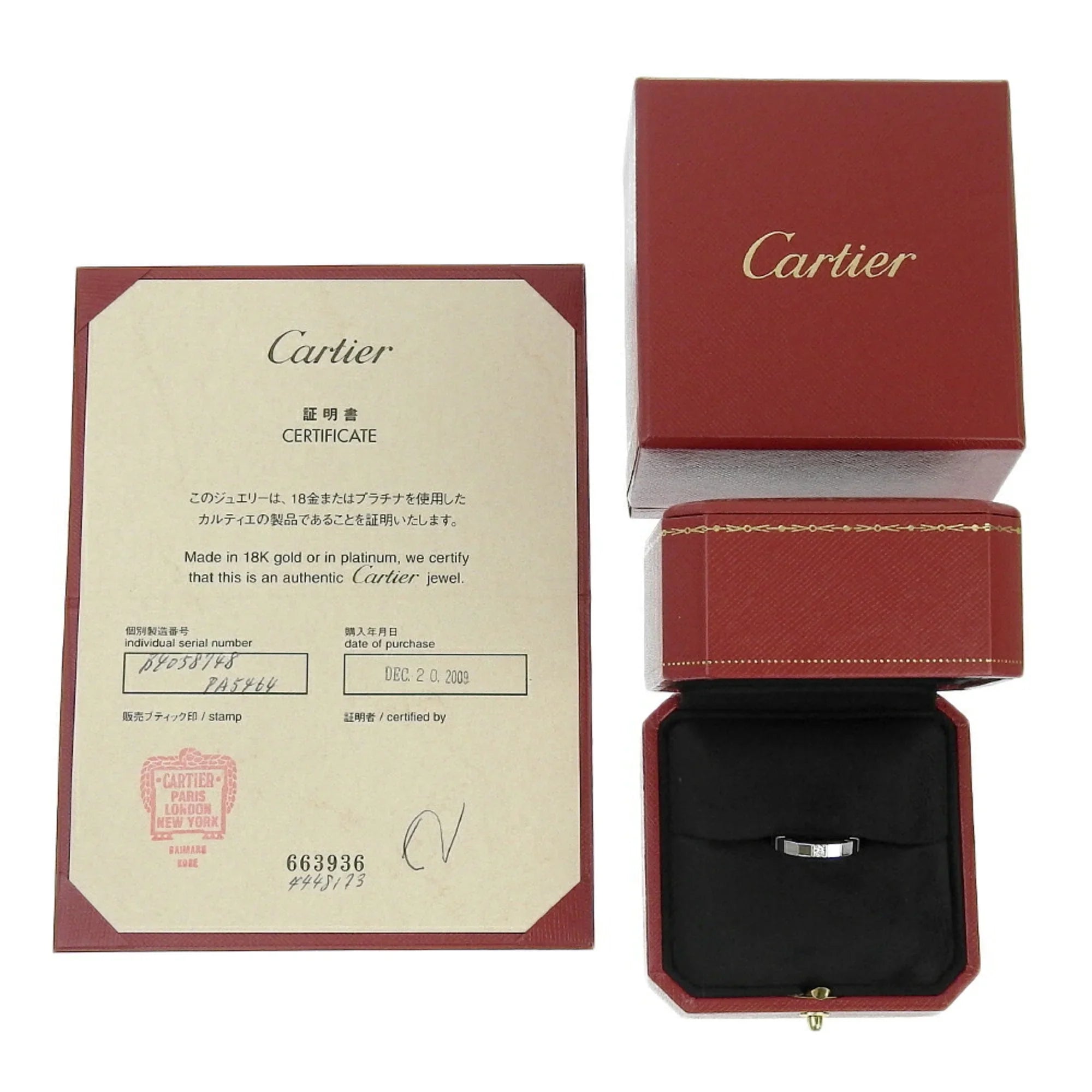 Lanieres Diamond Women's Gold White Ring CARTIER K18 Cartier 1P Pre-Owned x I220823087 (Good) 5.8g Approx.