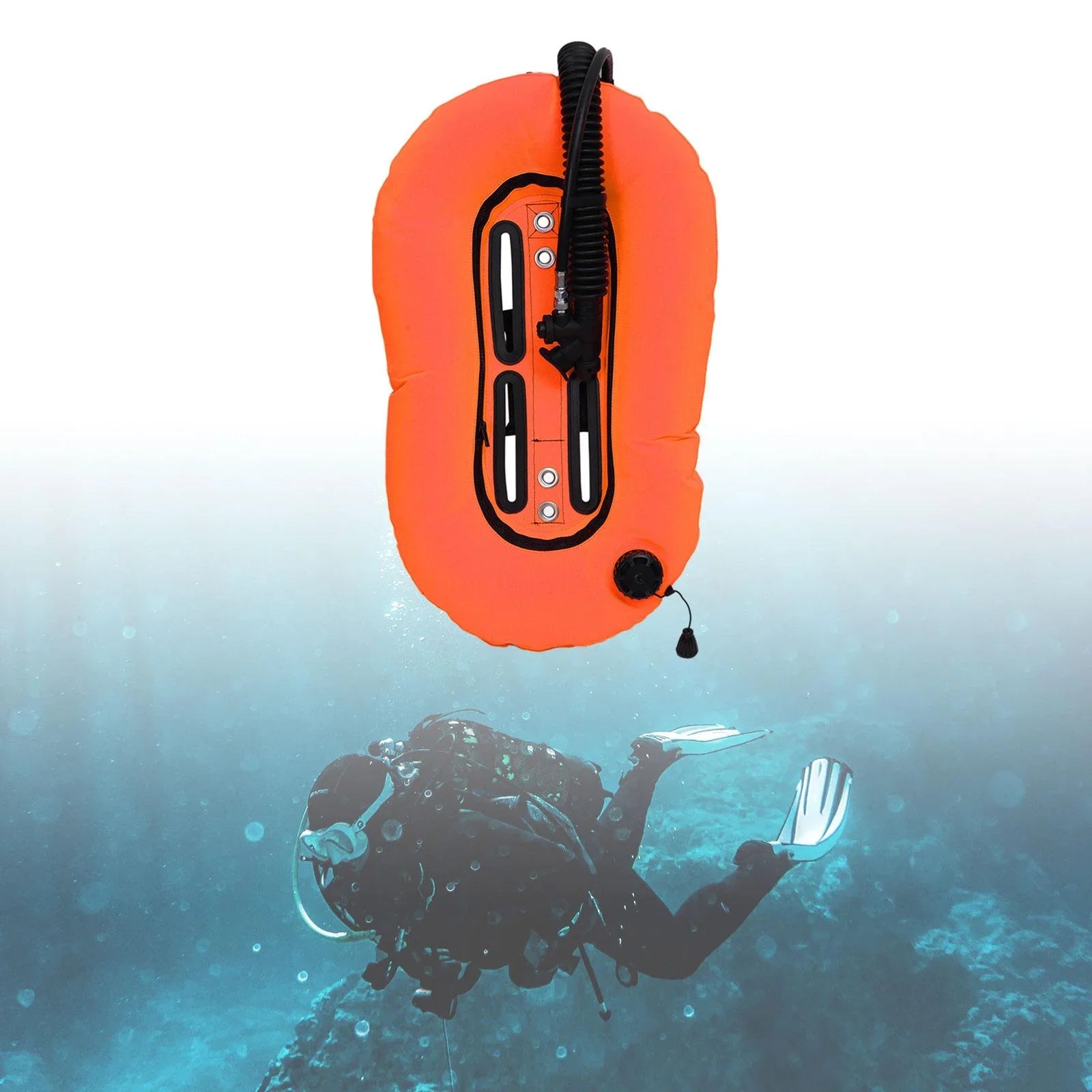 for yotijar Snorkeling Freediving Diving Wing Scuba Orange Set Diving Single Tank BCD Donut