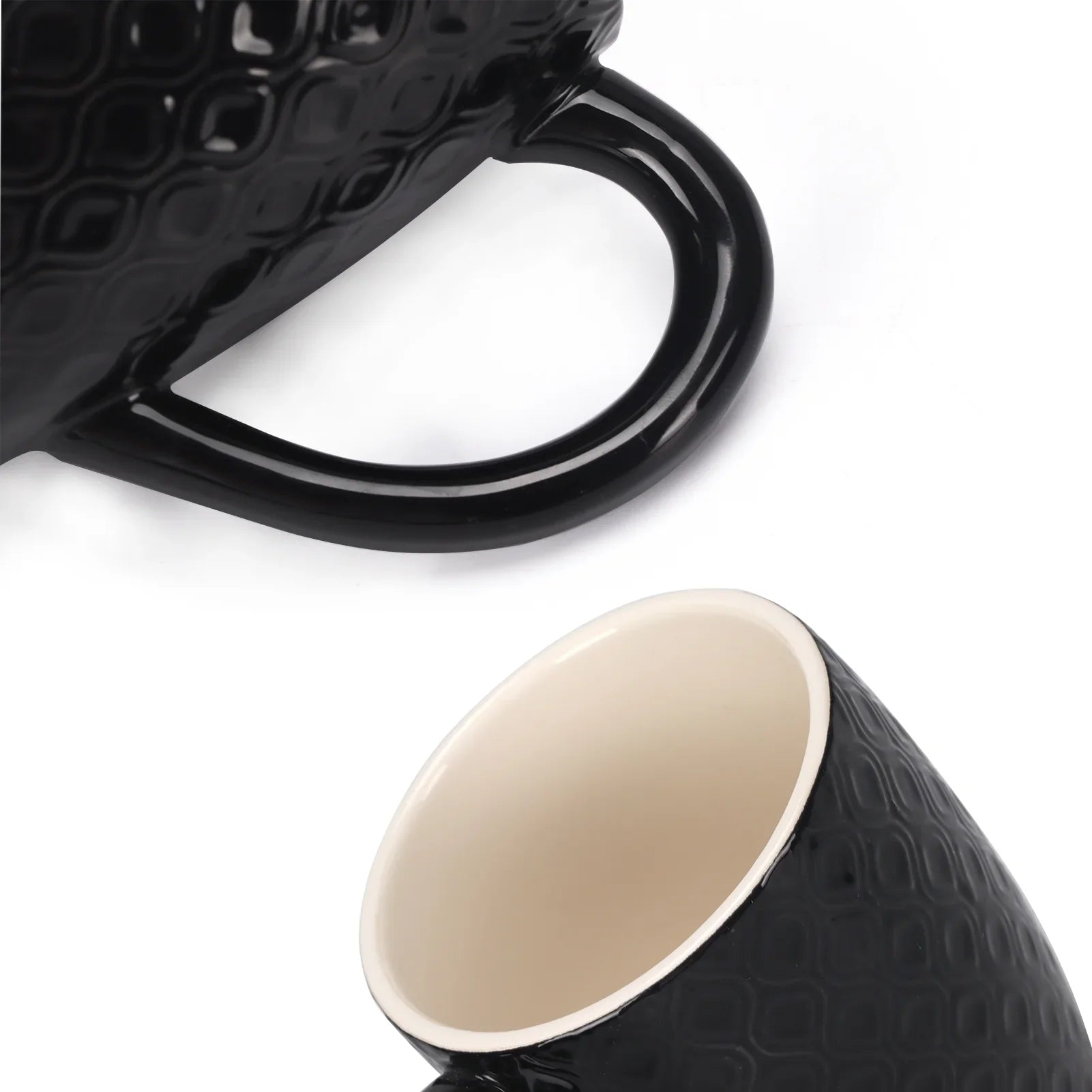 Milk, Coffee Set, Mug 11.95 6 Cup Coffee, Pack Black, Floz Ceramic, Coffee Water, for