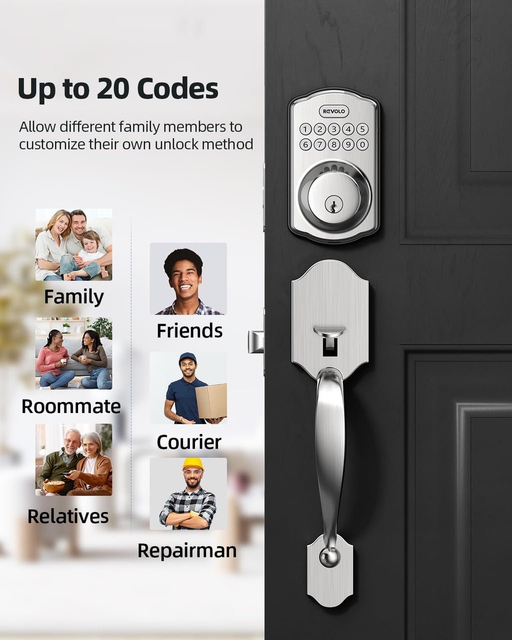 Front GOURE Keyed Sets, Entry RE001 Keyless Handle, Lock, Auto Password, Anti-Peeking Deadbolt, Door Entry, Keypad Lock, Lock Electronic Bronze with Oil-Rubbed Door Handle Smart