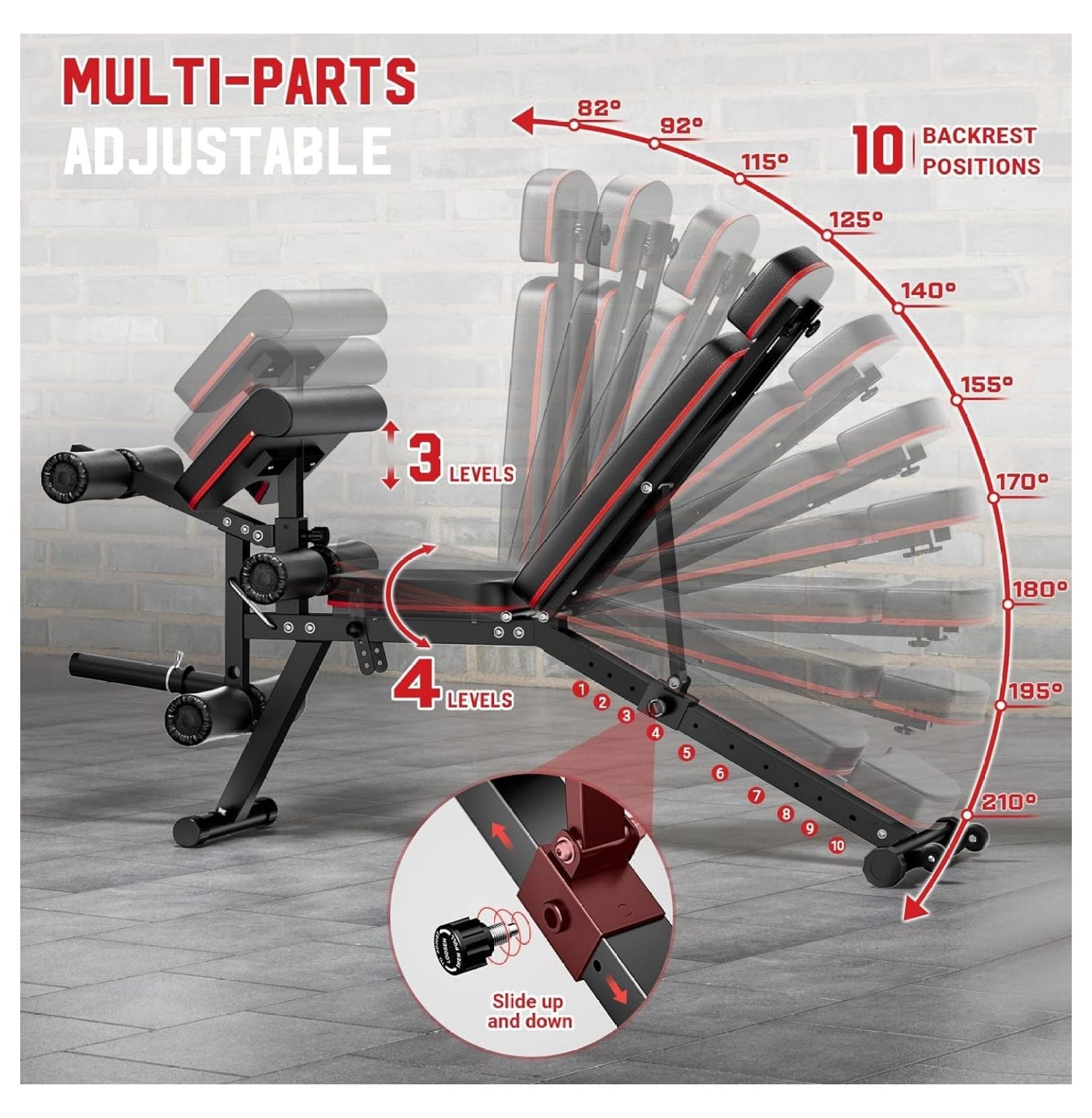 Bench Leg Pad, Headrest, for Capacity Workout Bench, Weight Weight Preacher Gym Incline with Body 900Lbs Flat Extension Full Home Workout, Bench Adjustable Exercise Decline and Extended