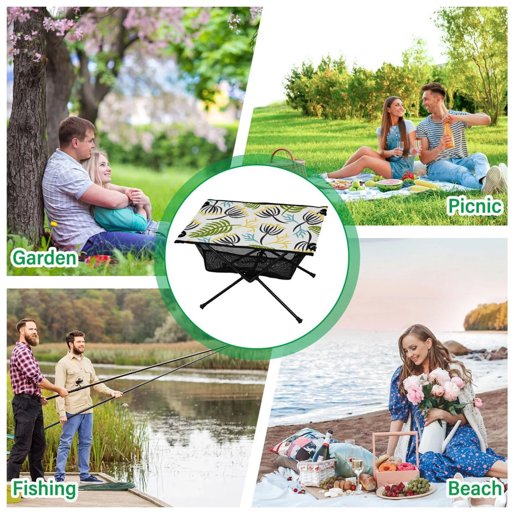 Picnic BBQ Outdoor Fishing Storage Camping Table Bag Beach Leaves Folding Compact Table with Travel Table for Portable