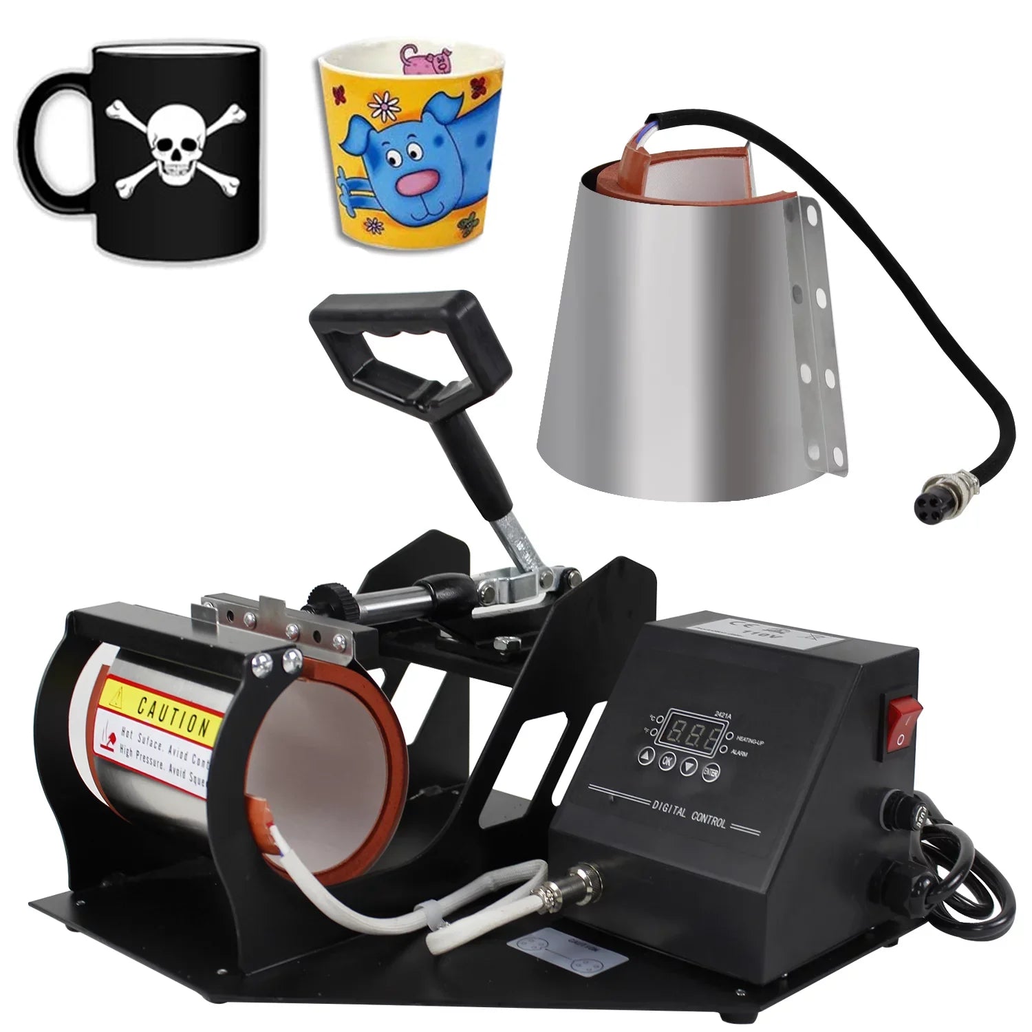 Machine ZENSTYLE Mug Heat Coffee Digital Sublimation 2 Cup Transfer Press 1 in