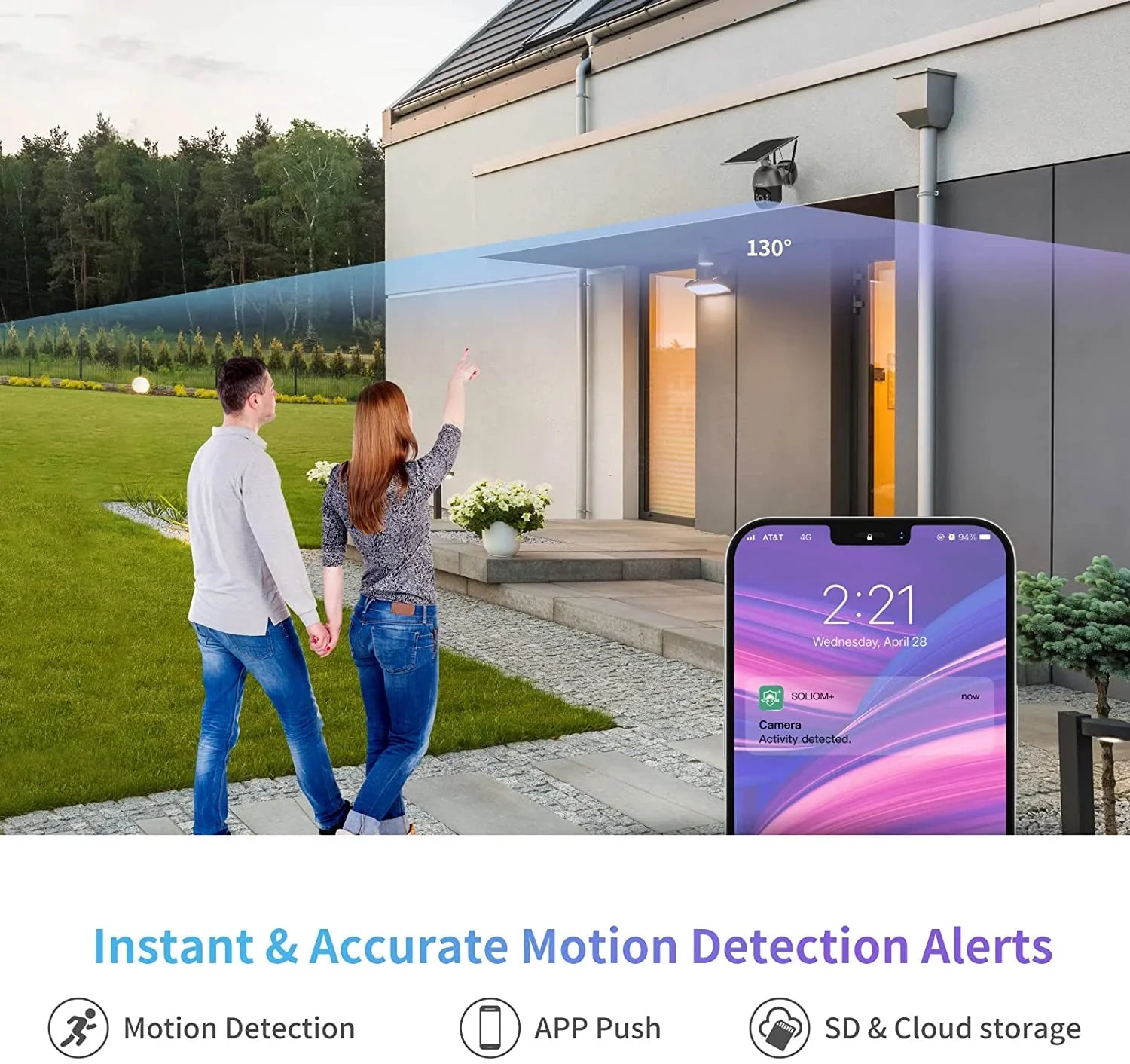 Security HD,PIR Camera 3G/4G Wireless,Pan Outdoor Wifi,Rechargeable 360°View Spotlight,1080P Soliom Tilt Motion,No LTE Batteries,S600-4G