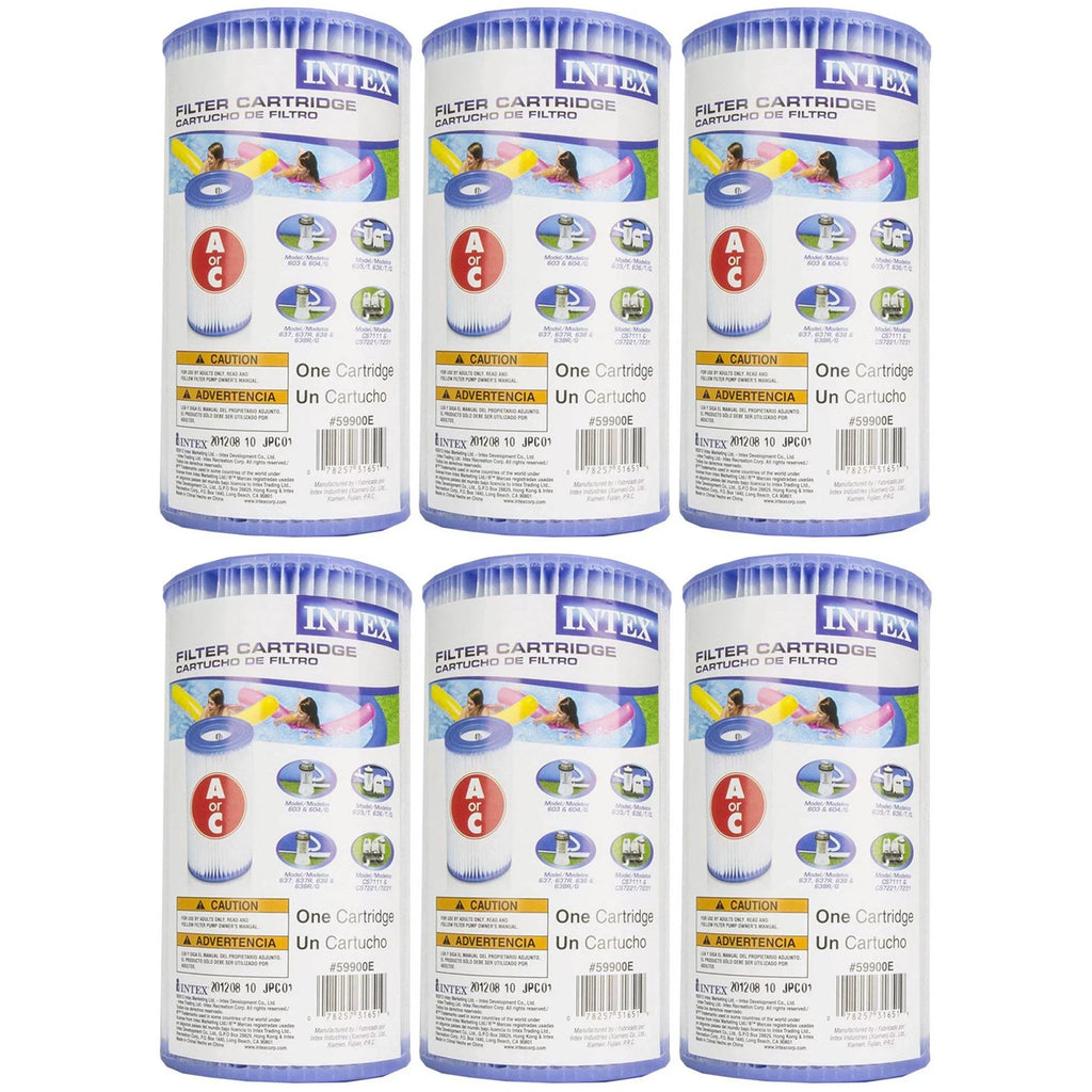 Inflatable Pack) Intex (6 Pool with x Set 48" Filter Cartridges Outdoor 18'