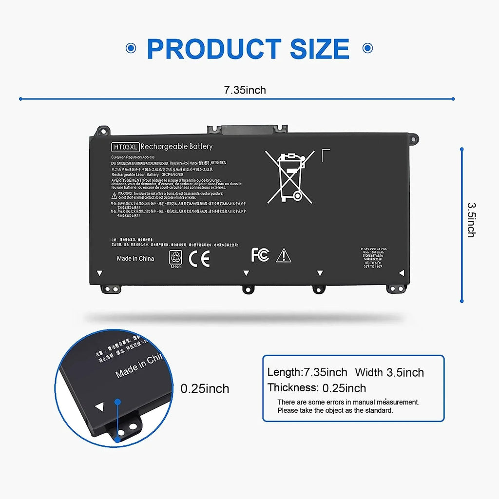 G7 14-CE 240 14-CK Laptop 245 for 15-CS HT03XL y HP Pavilion L11119-855 14-CK0061ST 14-CK0001LA 14-DQ 41.7Wh