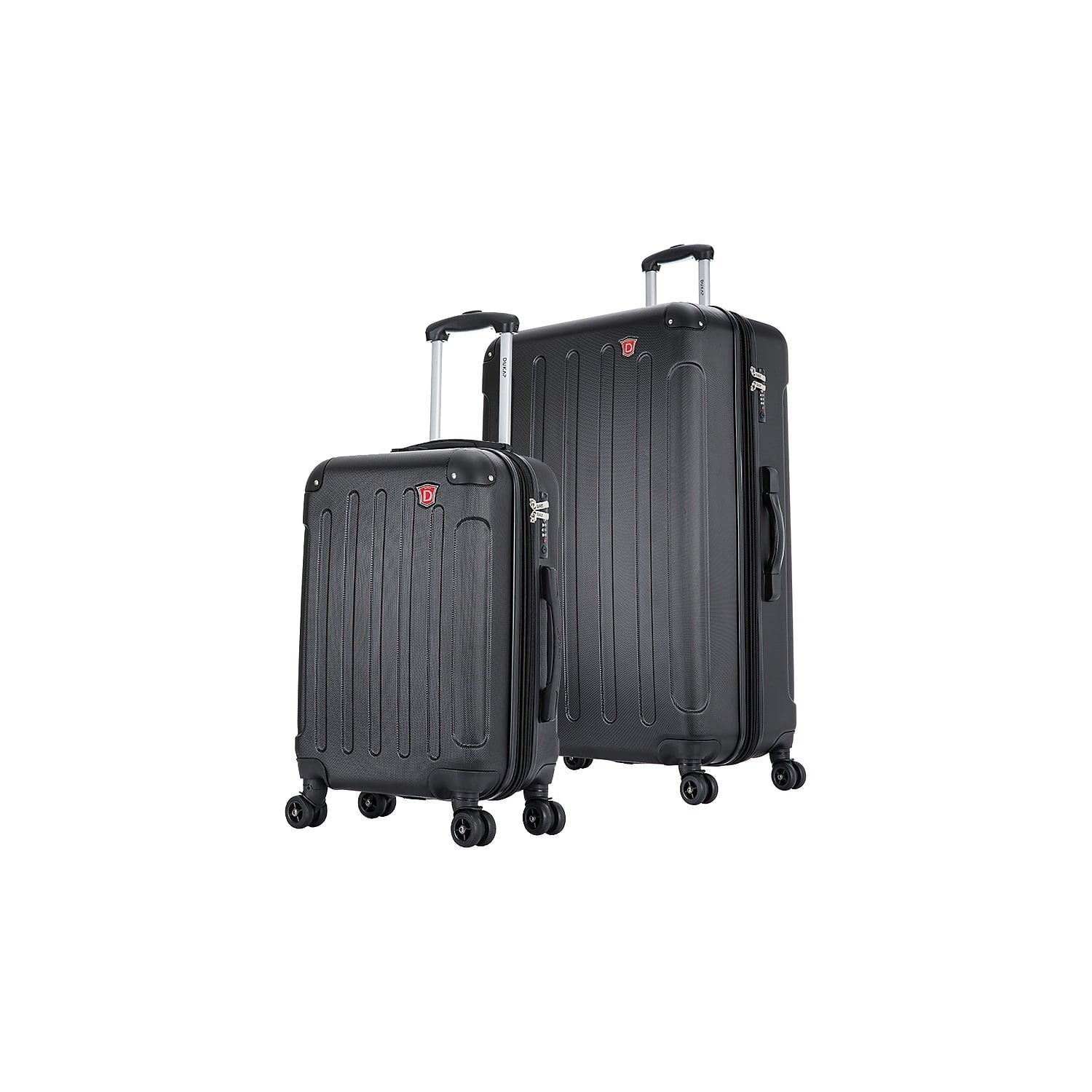 DUKAP Luggage 2-Piece Intely Black Set Plastic (DKINT0SM-BLK)
