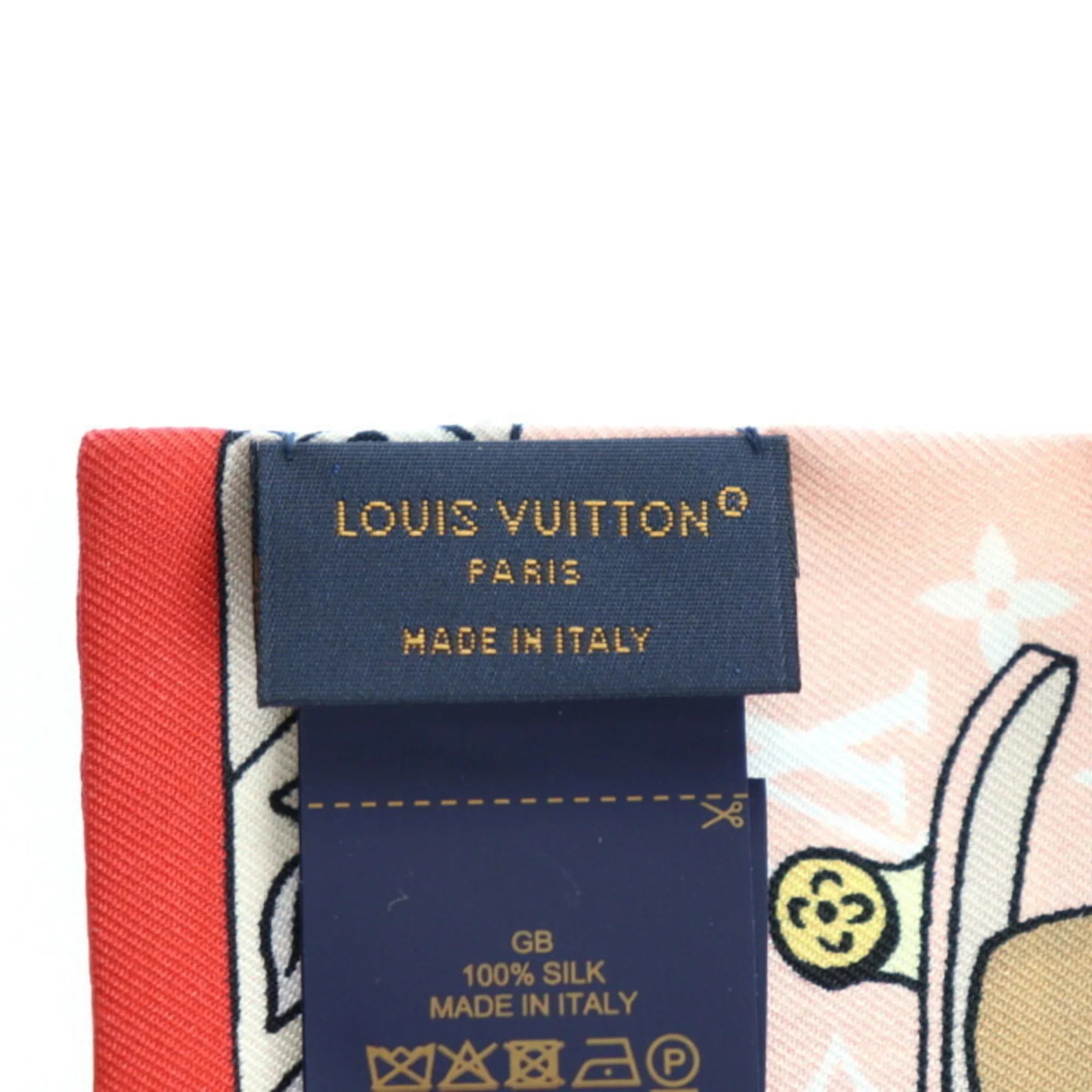 Silk Pre-Owned M77780 Multicolor Ribbon Bandeau Scarf Monogram Vivienne Seek VUITTON and Hide Vuitton New) Rose LOUIS (Like