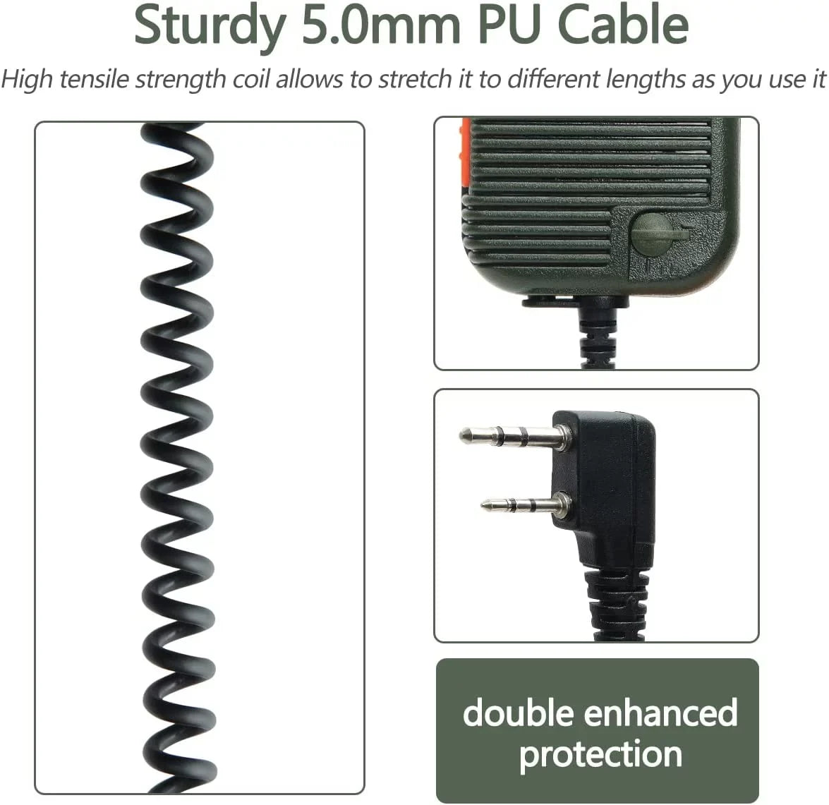 AR-152 Cable,AR-152 Charger Rechargeable Range and Antenna,USB ABBREE&BaofengAR-152 Bag Talkie Kit Shoulder mic,18.8 Walkie Cable Tactical with Radio Long Full Way Programming Two Foldable inch 10W