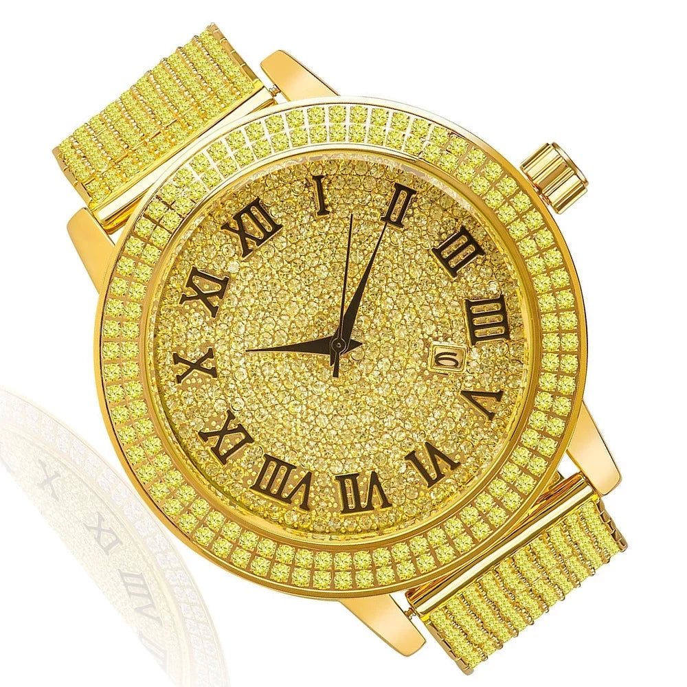 Jojo Row Gold Rodeo W/Date Band Custom Khronos Joe Row Roman Jojino Canary Watch Bezel Tone 10 Dial 2