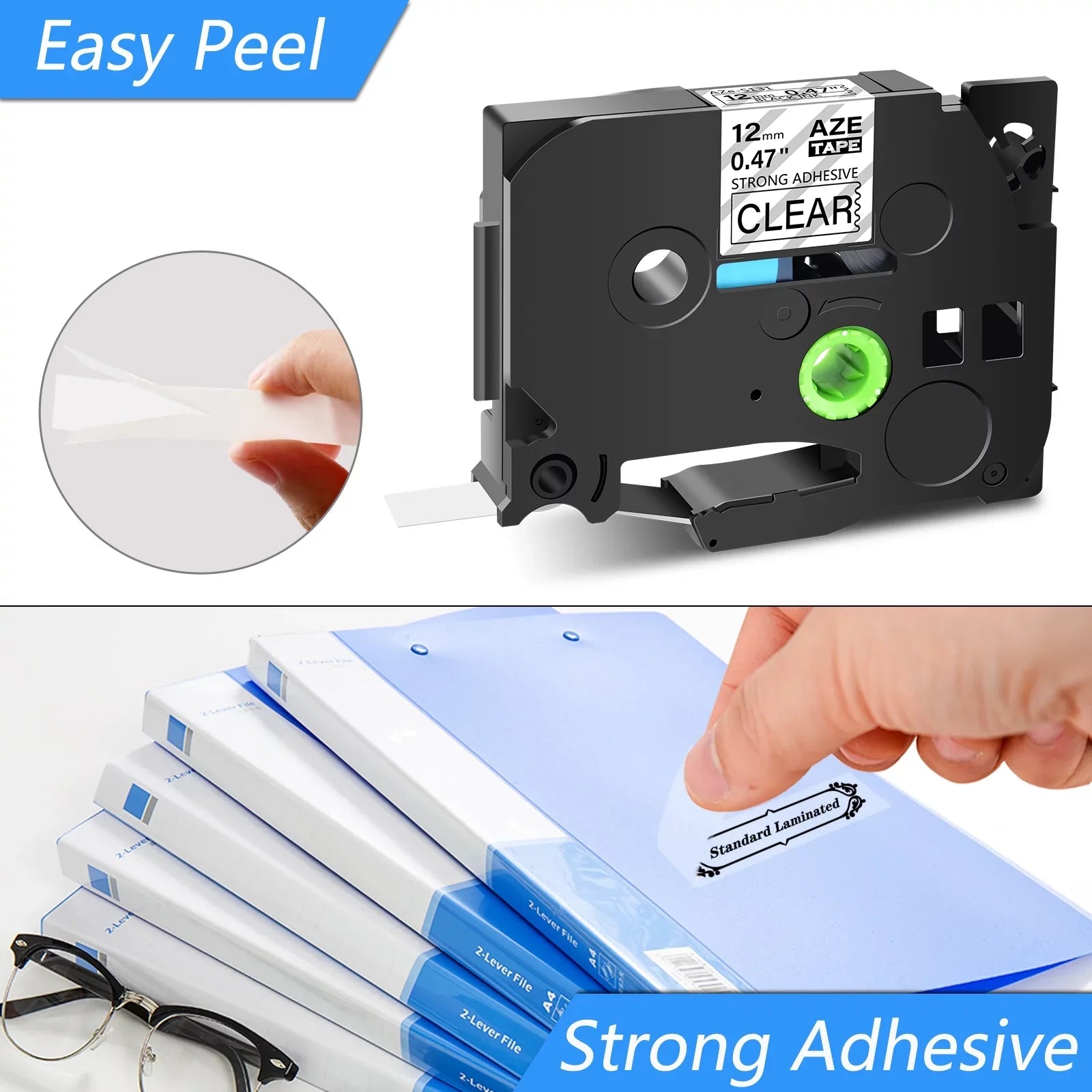 Compatible Extra 40PK Black GREENCYCLE Brother TZe-131 P-touch 12mm Clear TZe TZ Label Tape TZe-S131 for on TZ-131 Strength TZ-S131 Laminated