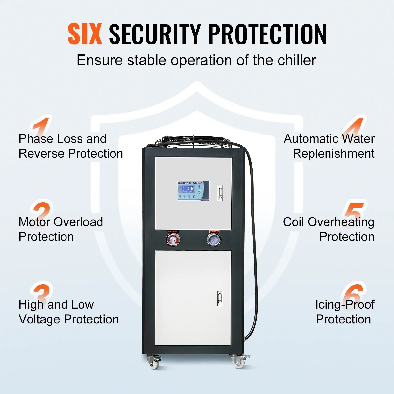 Chiller 16 Industrial Water Water Cooling 9.4HP for 60L SKYSHALO Air-cooled Gal