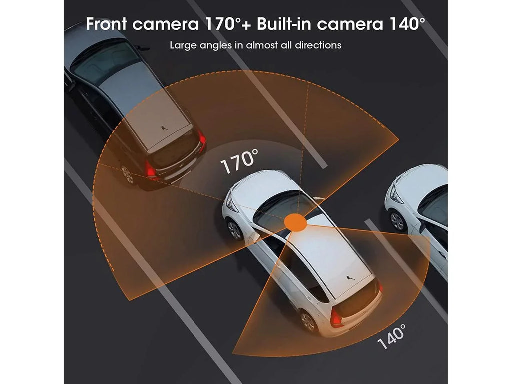 G-Sensor Infrared Car Rideshare Cam Recorder Loop Kit Driving Inside with Dual Night Hardwire for WDR Recording Vision Cabin FHD Dash 1080p+1080p Front Camera Taxi Included