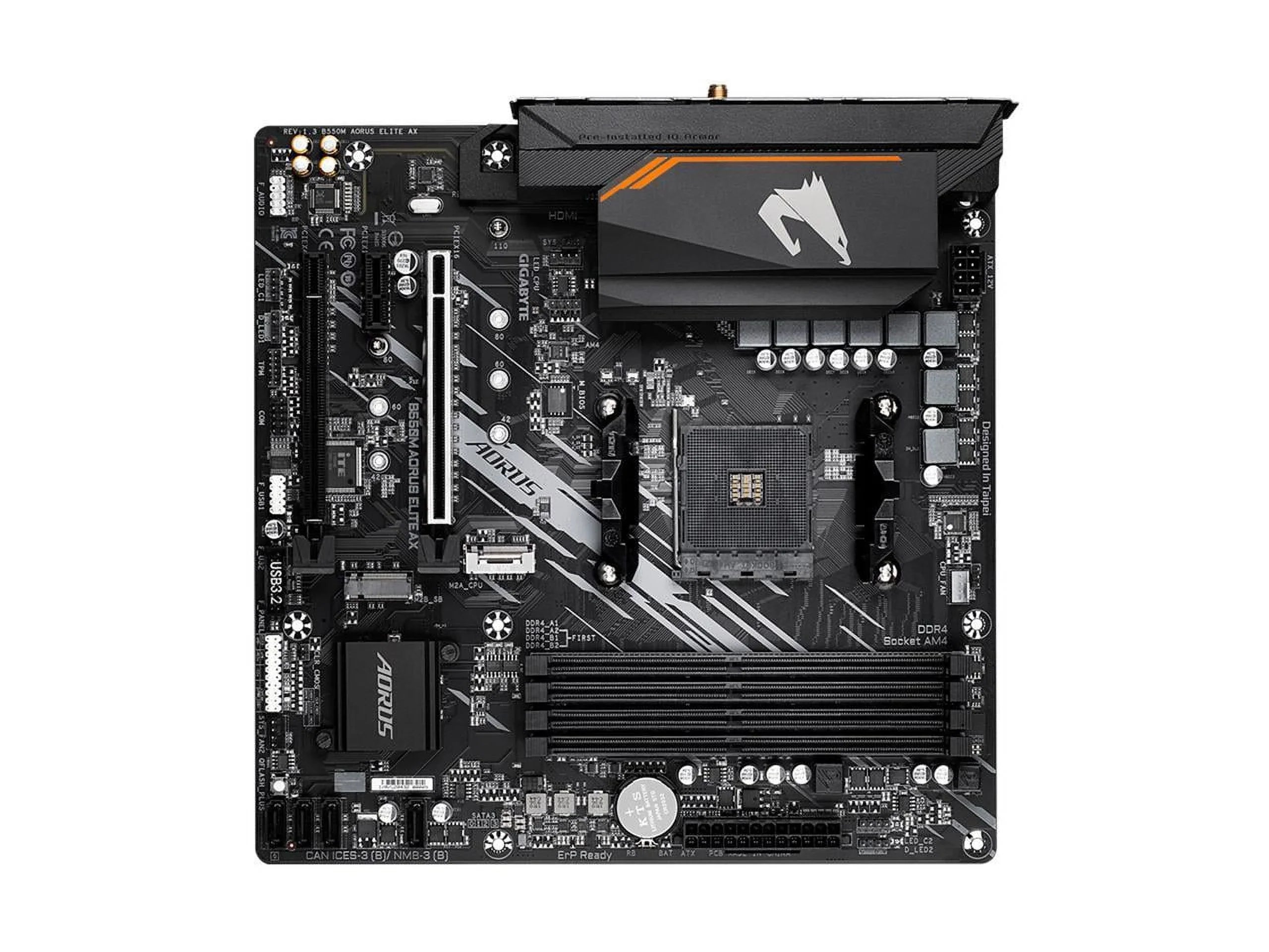 Realtek Gen AM4 B550M PCIe 1, Single 4.0 LAN, GIGABYTE Motherboard Micro-ATX M.2, AX B550 with ELITE USB 6Gb/s, AMD AORUS 3.2 (rev SATA GbE 1.3)
